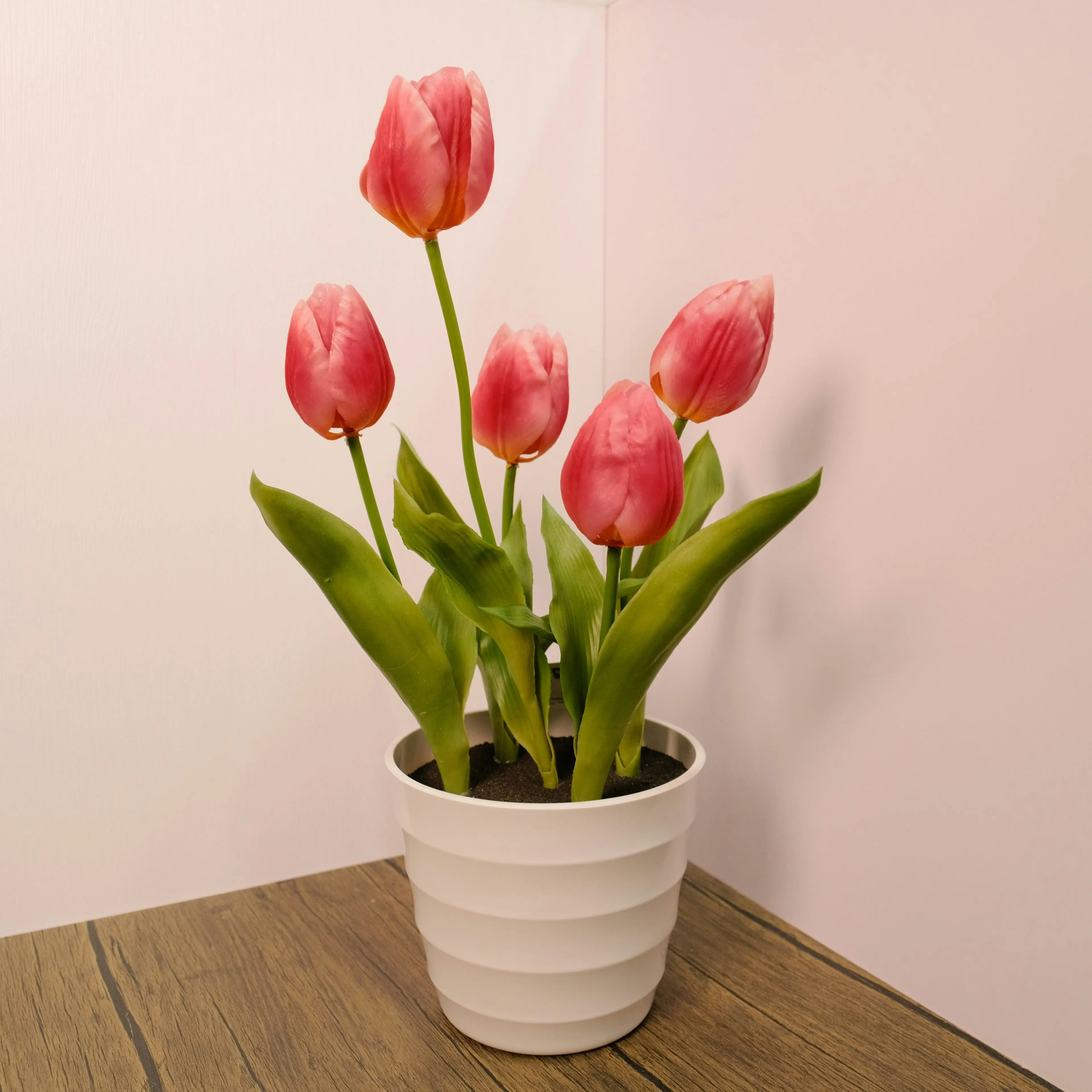 Artificial Pink Tulip Flowers Plant 48cm