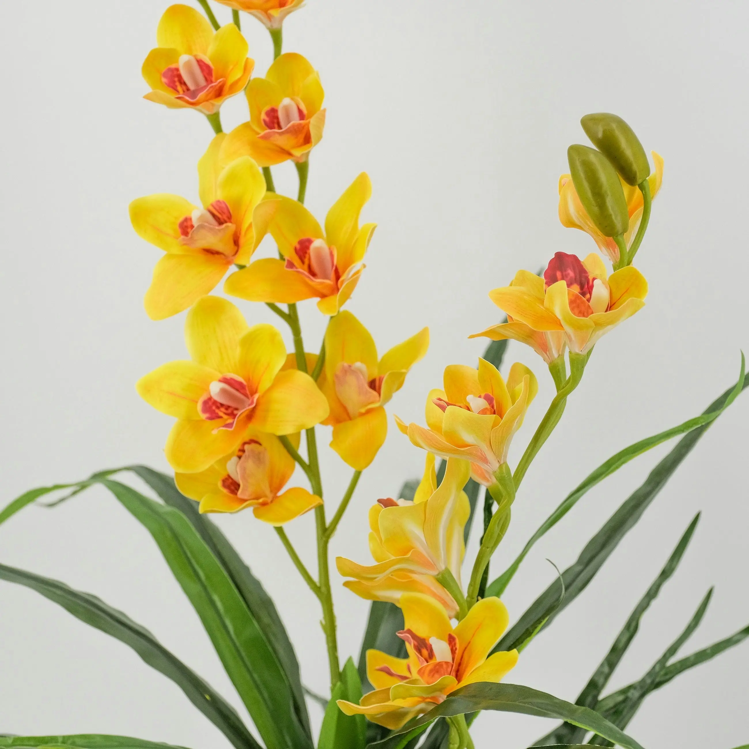 Artificial Yellow Dancing Orchid Flowers Plant 90cm