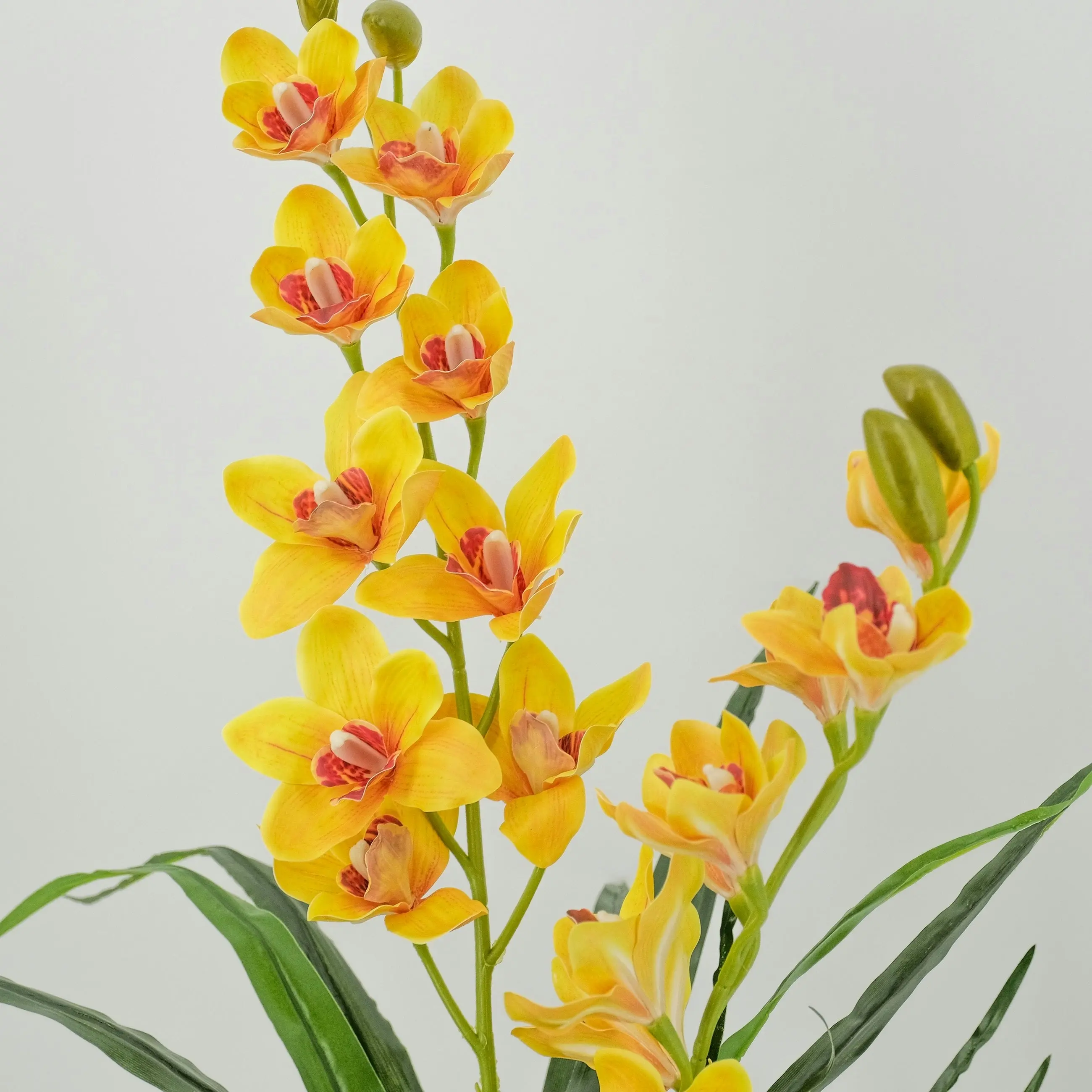 Artificial Yellow Dancing Orchid Flowers Plant 90cm