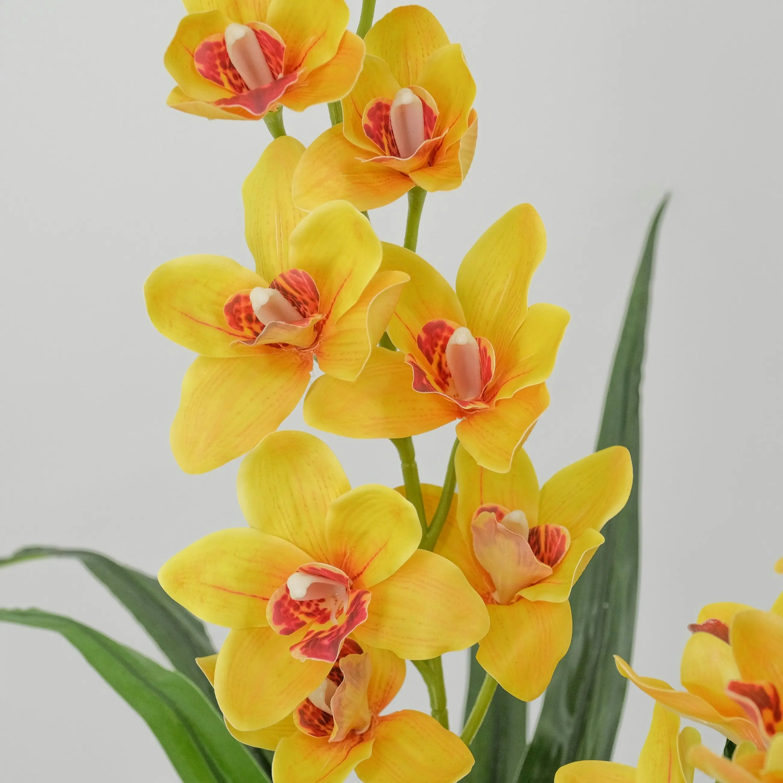 Artificial Yellow Dancing Orchid Flowers Plant 90cm