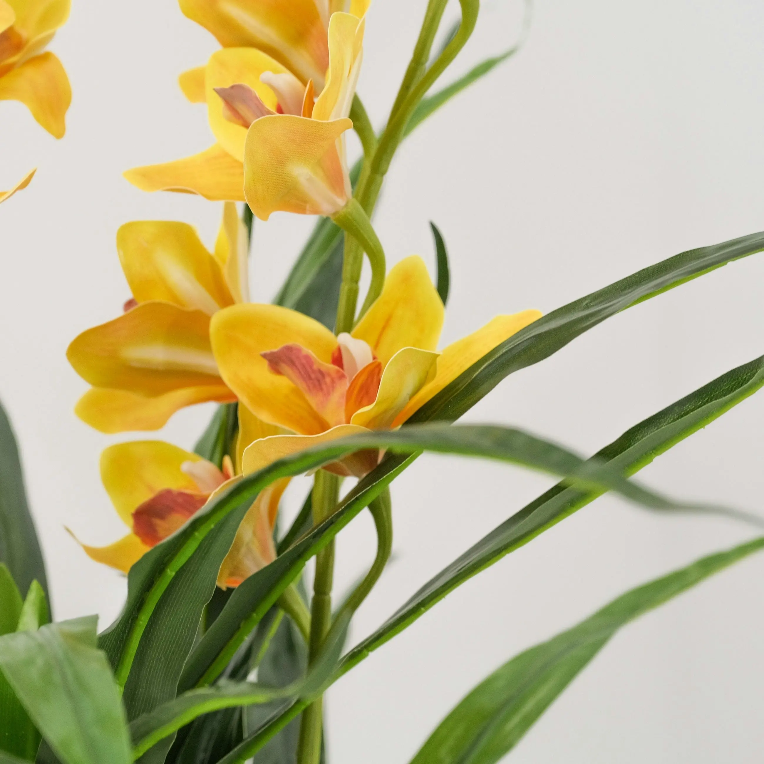 Artificial Yellow Dancing Orchid Flowers Plant 90cm