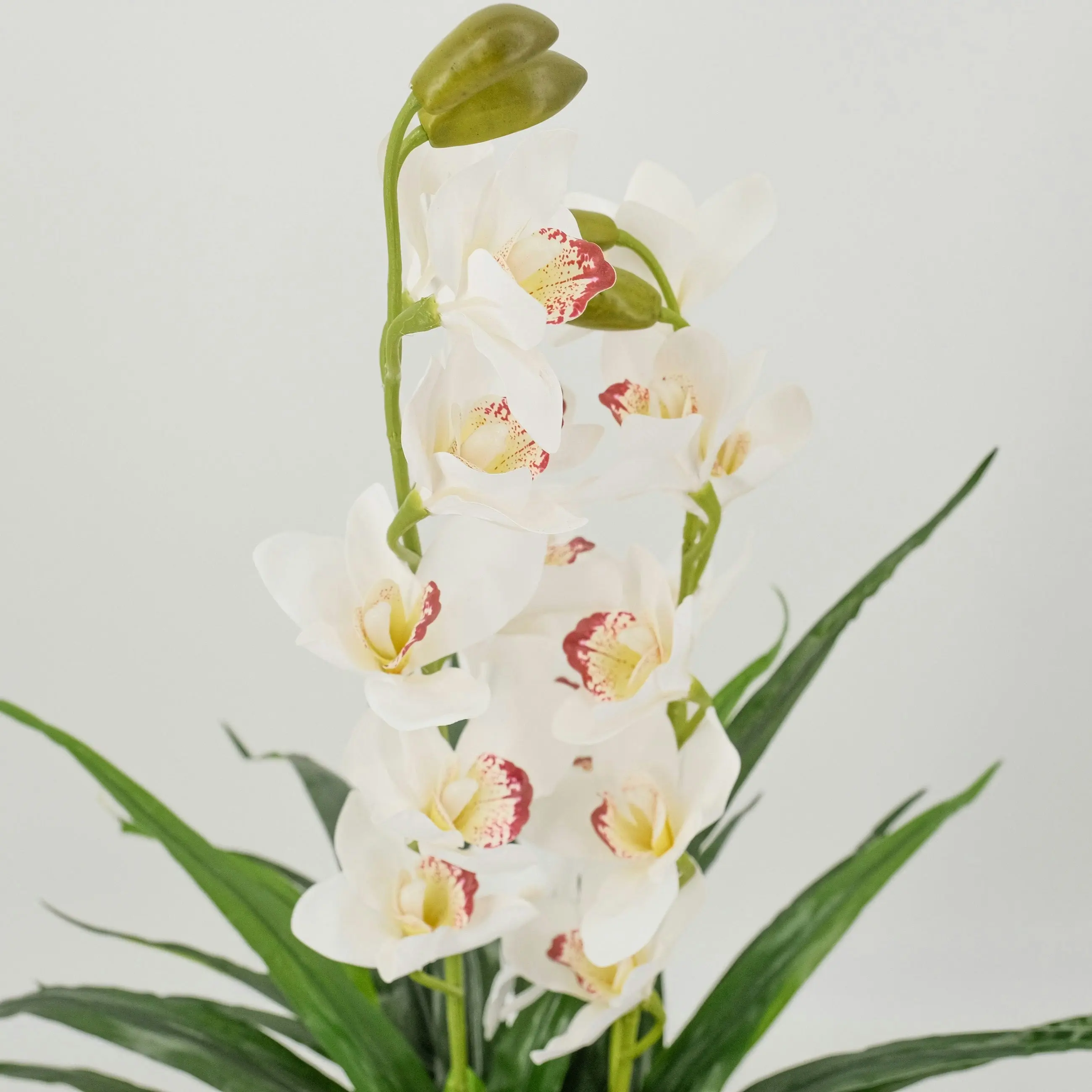 Artificial Dancing White Orchid Flower Plant 90cm