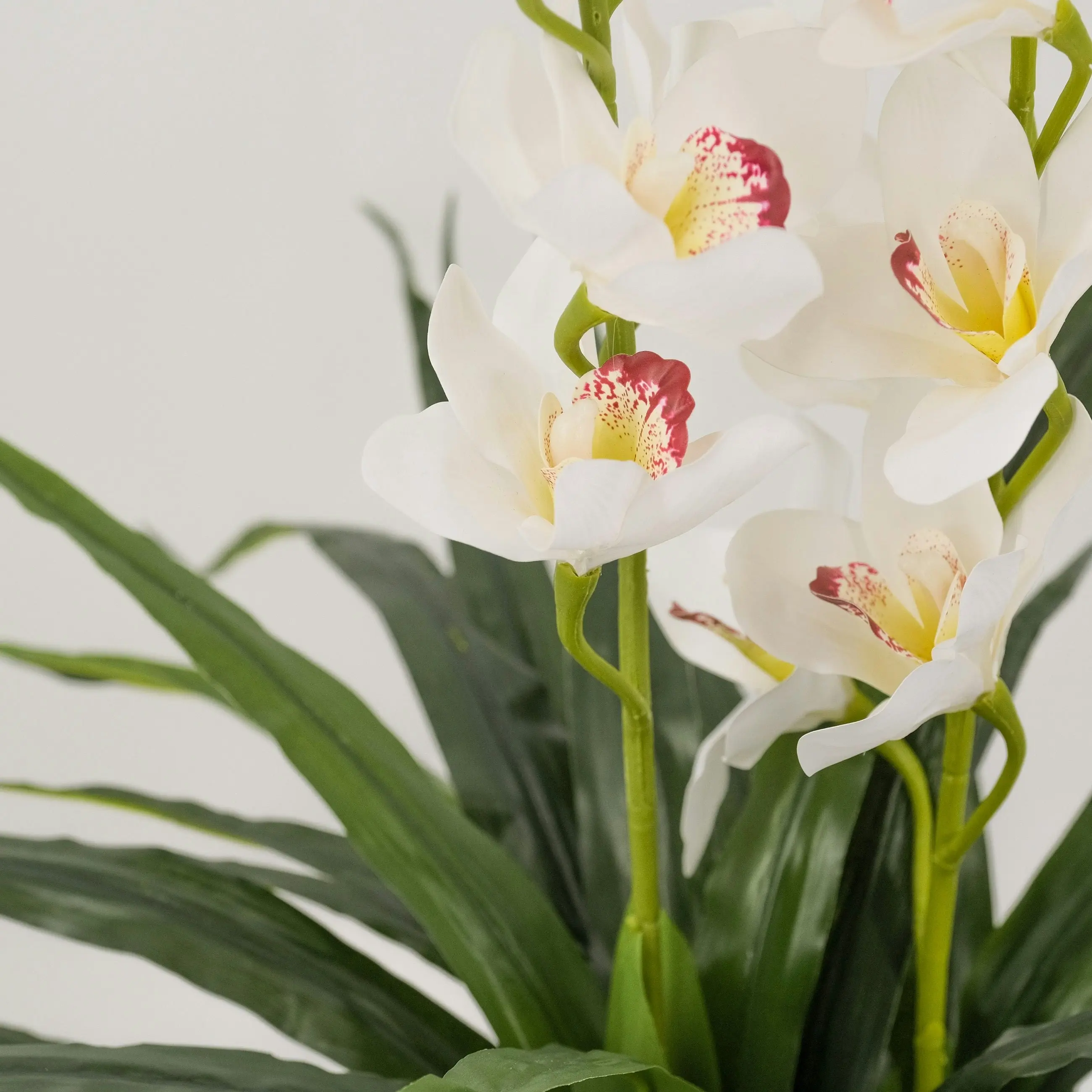 Artificial Dancing White Orchid Flower Plant 90cm