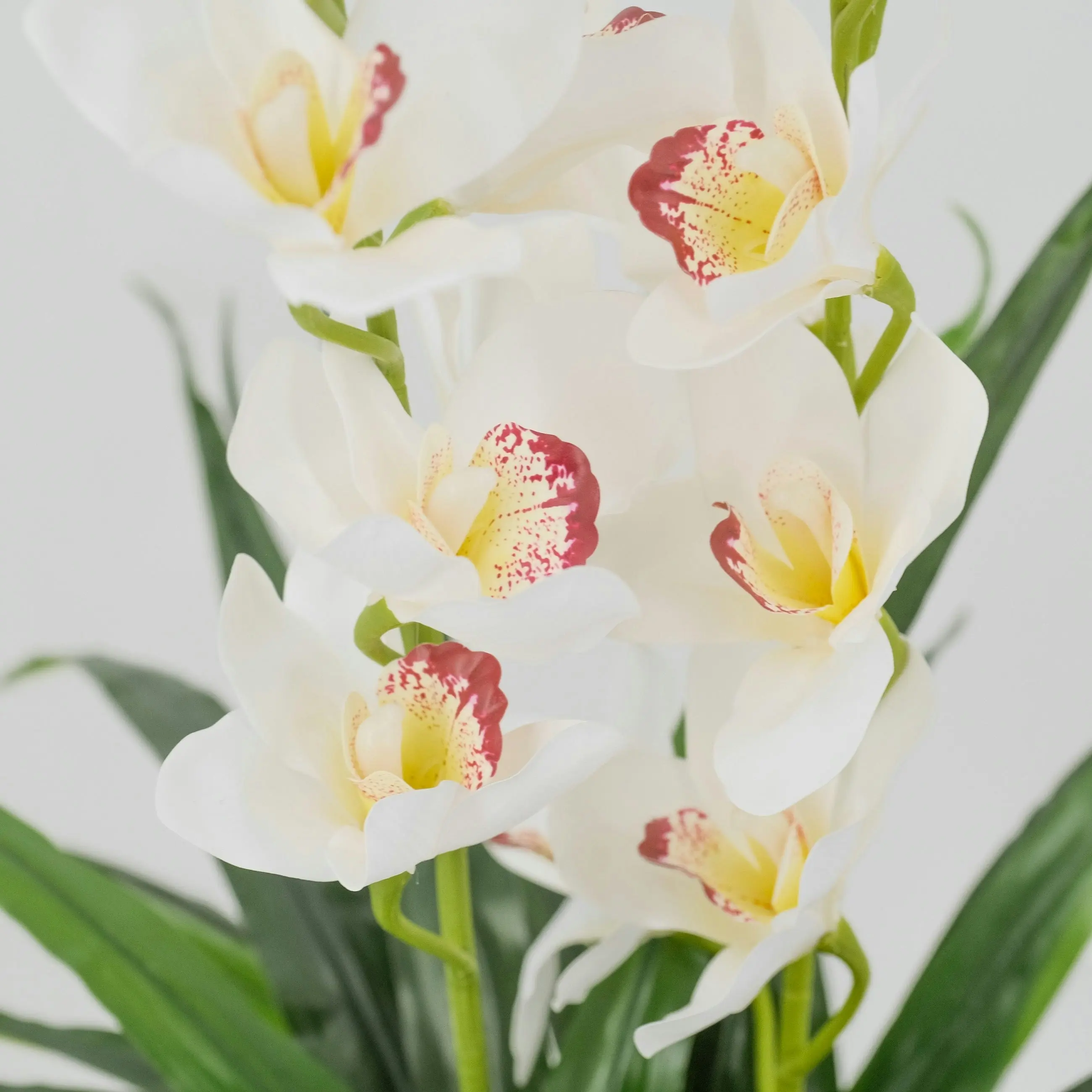 Artificial Dancing White Orchid Flower Plant 90cm