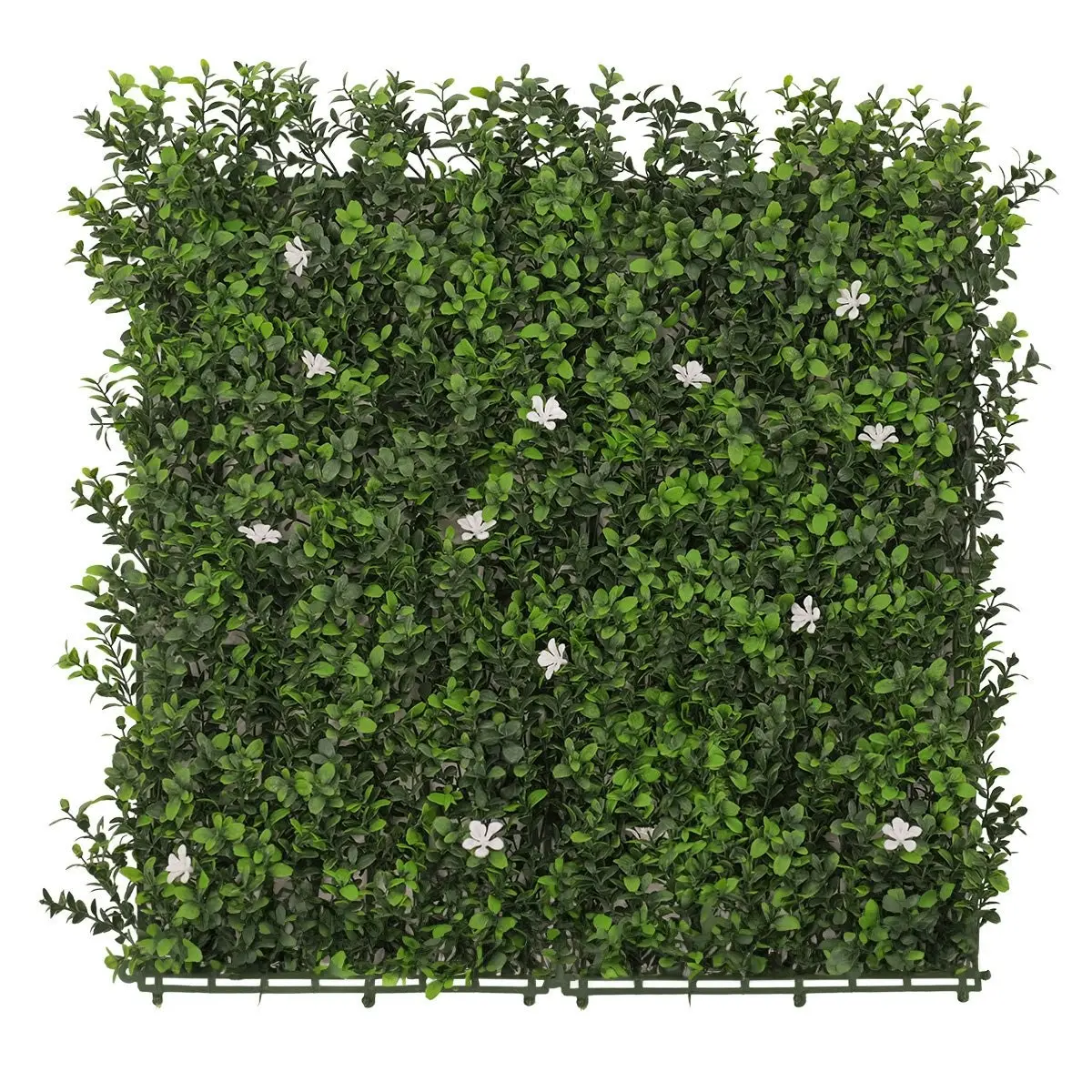 Artificial White Flower Hedge 50x50cm