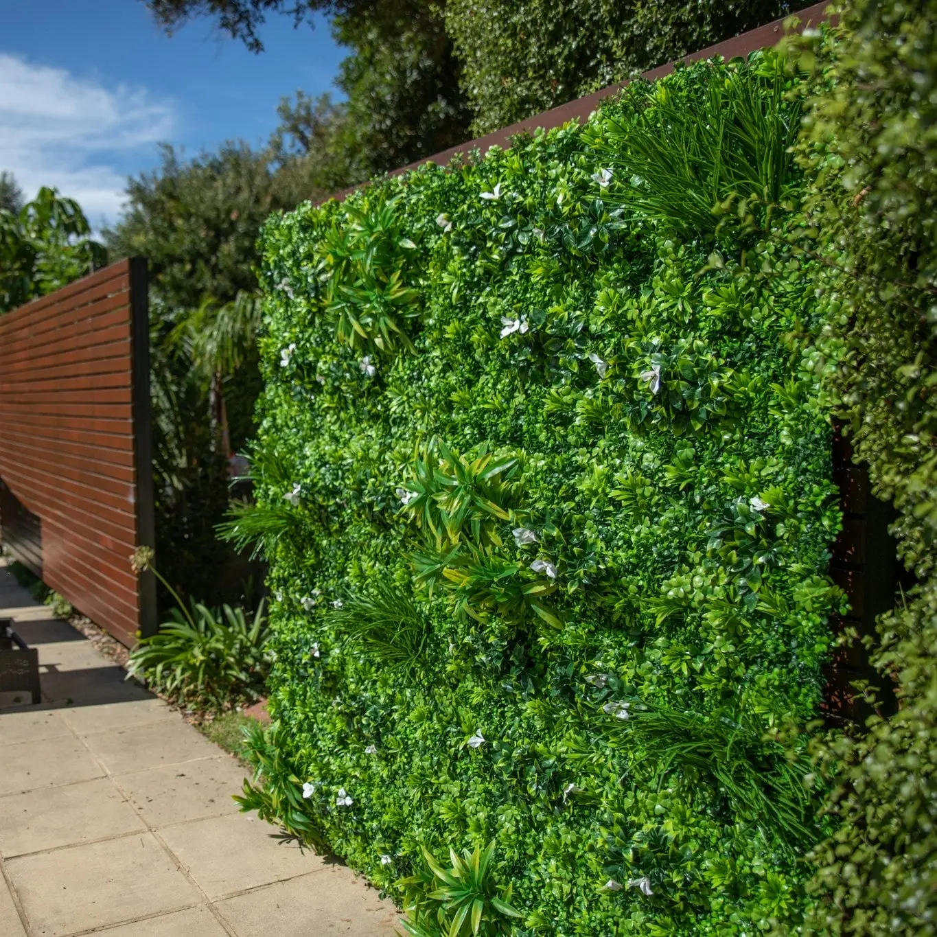 Artificial White Tobria Hedge 100x100cm