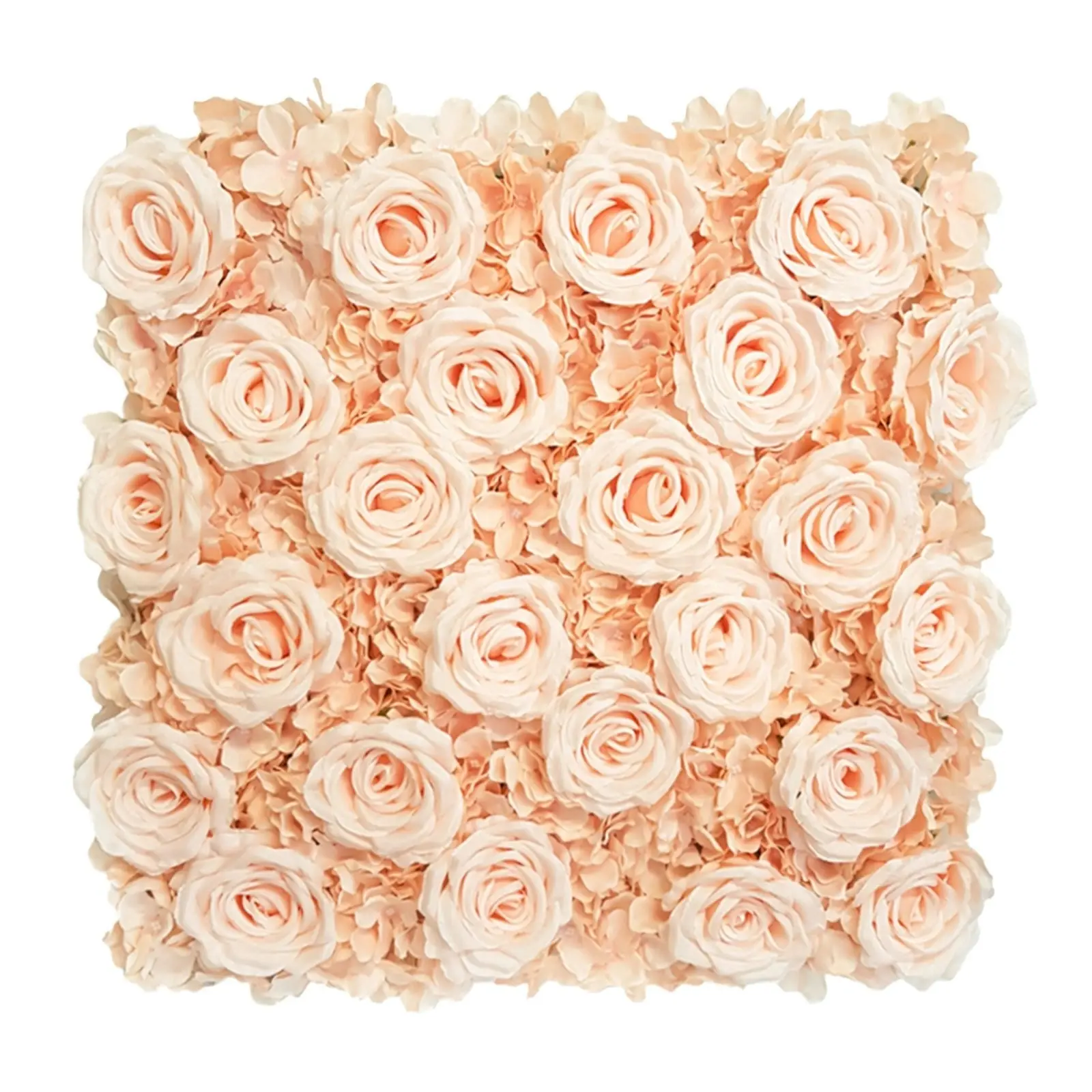 Artificial Peach Colour Flower Wall Panel 50x50cm