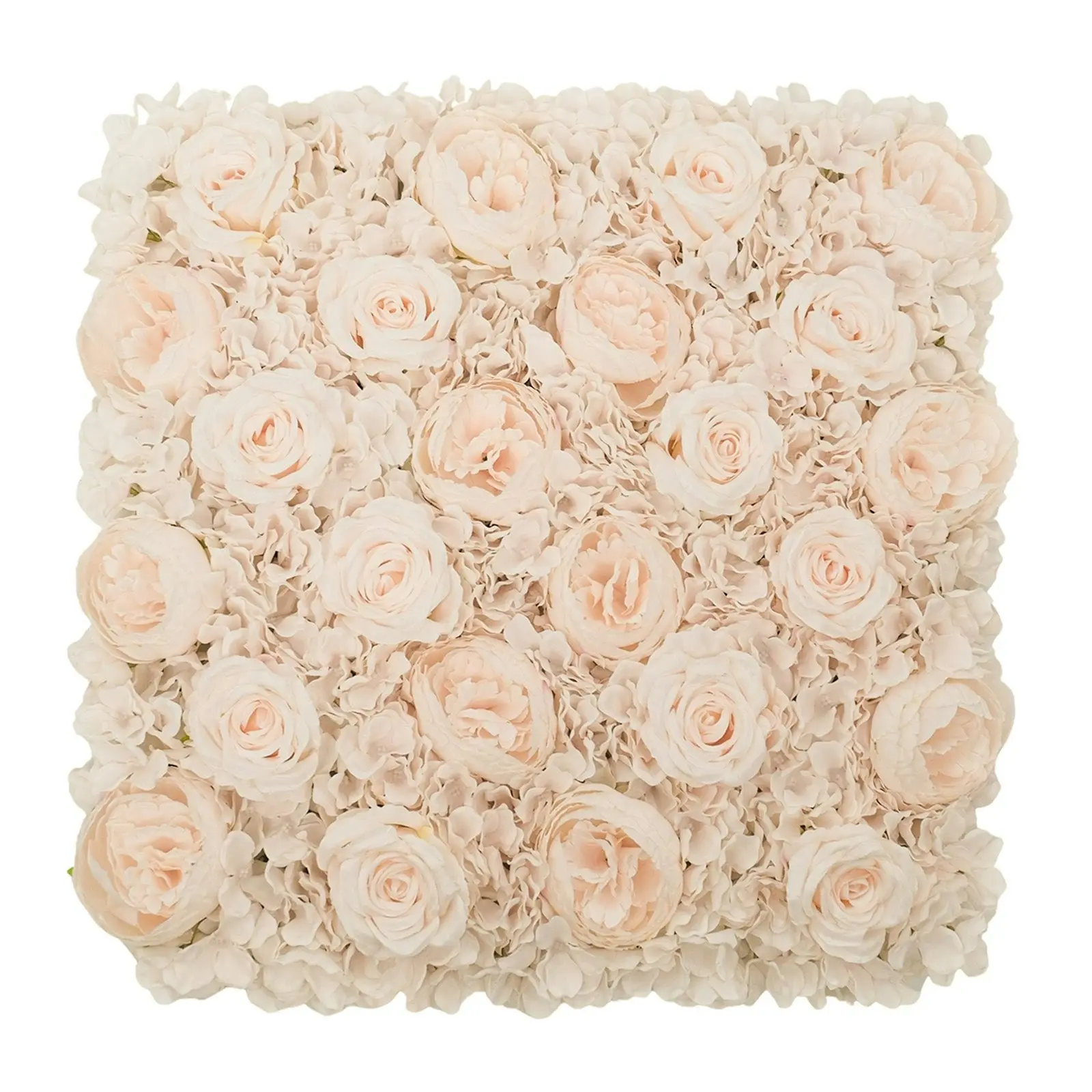 Artificial Blush Colour Flower Wall Panel 50x50cm