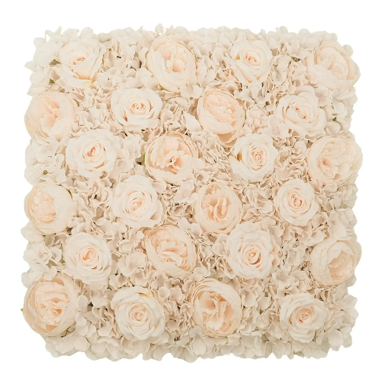 Artificial Blush Colour Flower Wall Panel 50x50cm