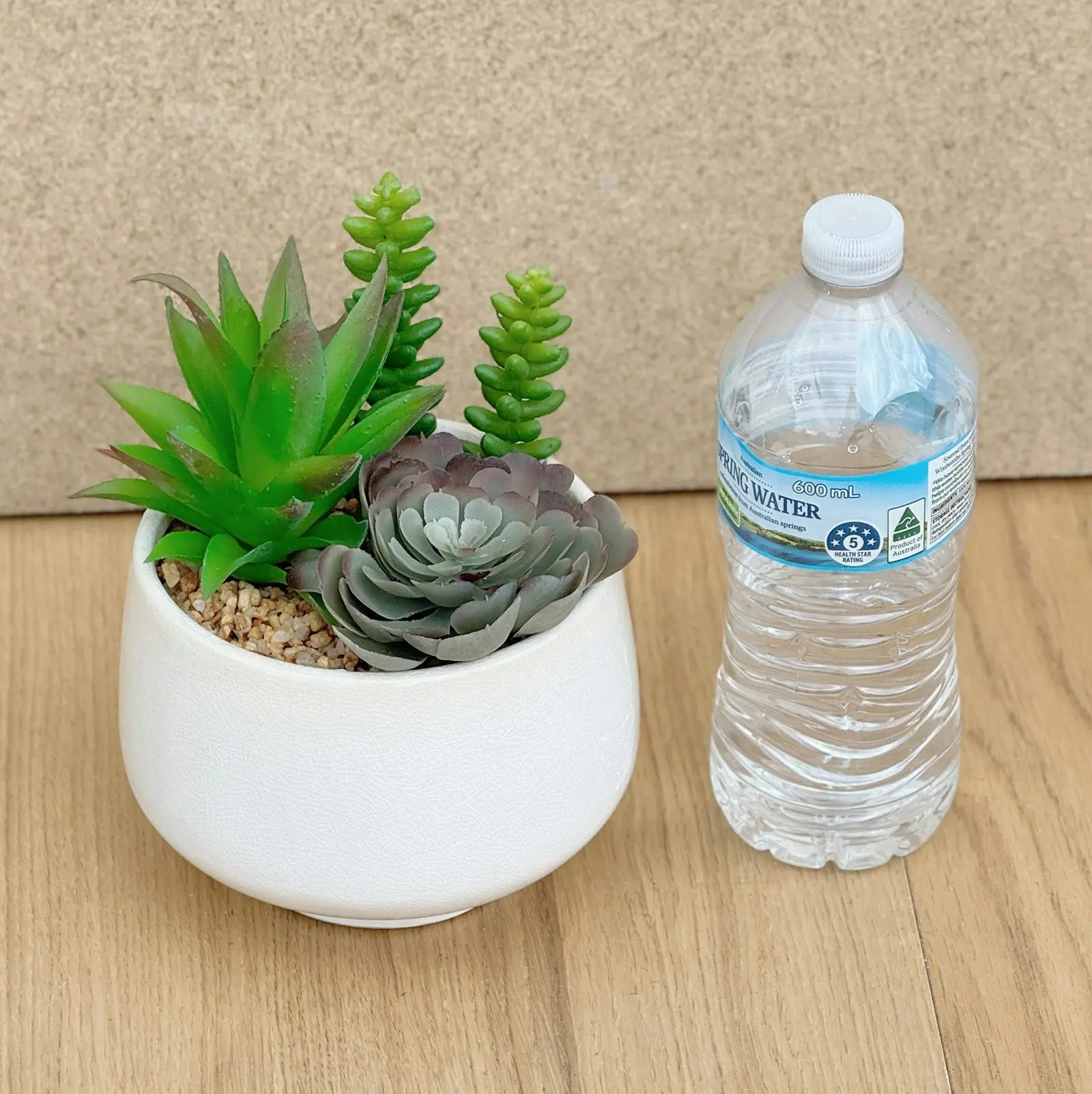 Artificial Succulents - Trio in White Pot 19cm