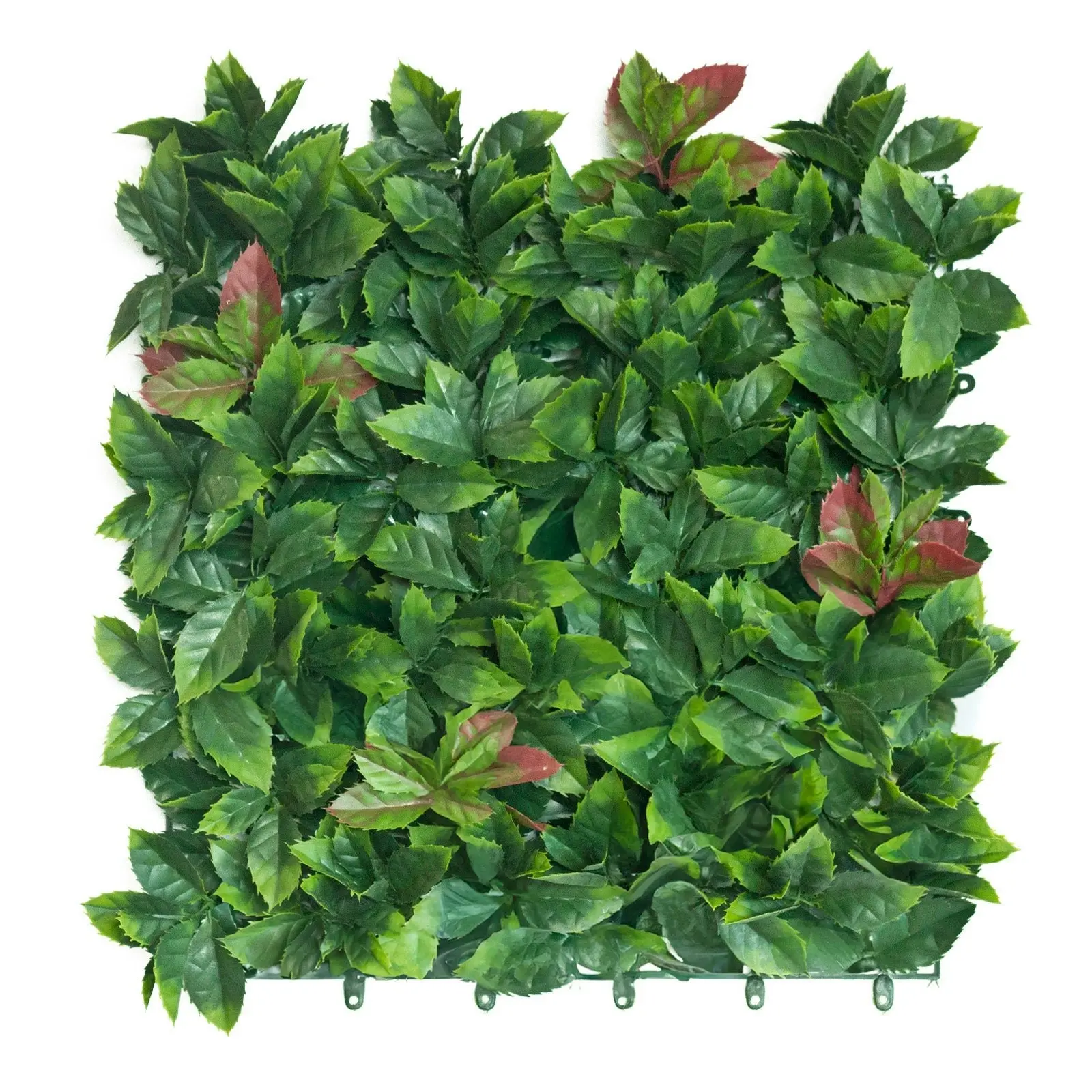 Artificial Red Photinia Hedge 50x50cm