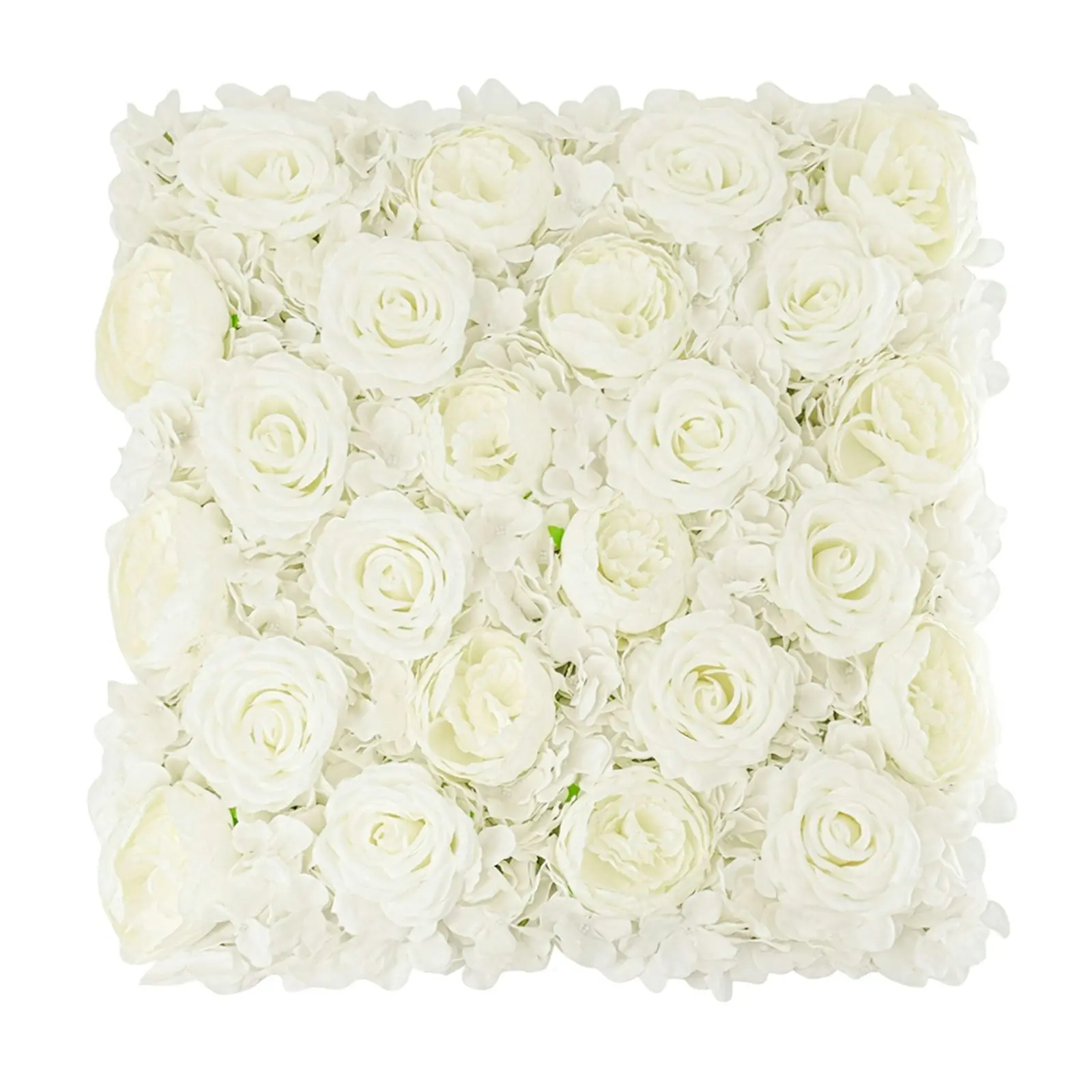 Artificial White Ivory Flower Wall Panel 50x50cm