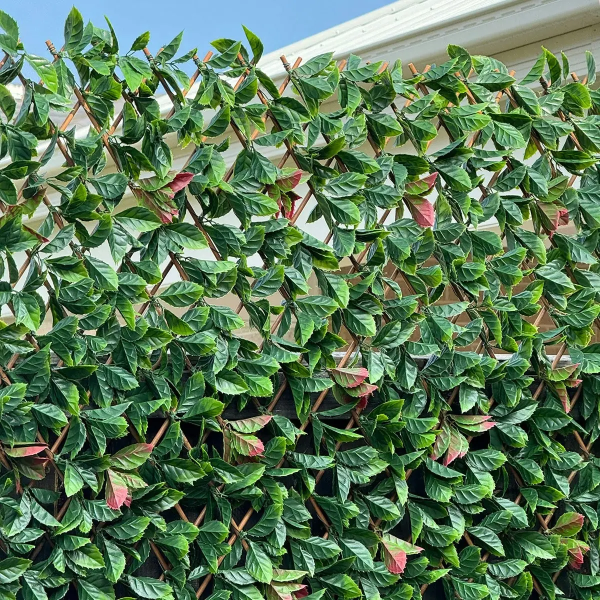 Expanding Trellis - Artificial Red Photinia leaves Outdoor 180 x 90cm