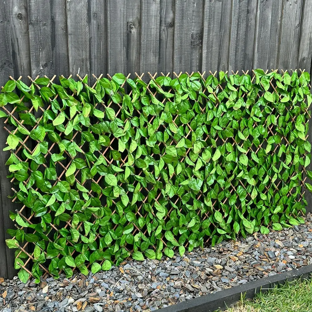 Expanding Trellis - Artificial Ivy leaves Cloth Burnt Outdoor 2 x 1m