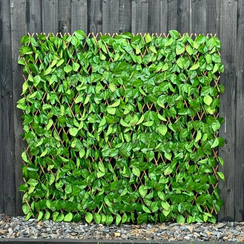 Expanding Trellis - Artificial Ivy leaves Cloth Burnt Outdoor 2 x 1m