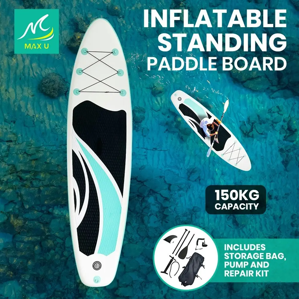 MaxU Inflatable Paddle Board 3.2m SUP Surfboard Stand Up Paddleboard with Bonus Accessories