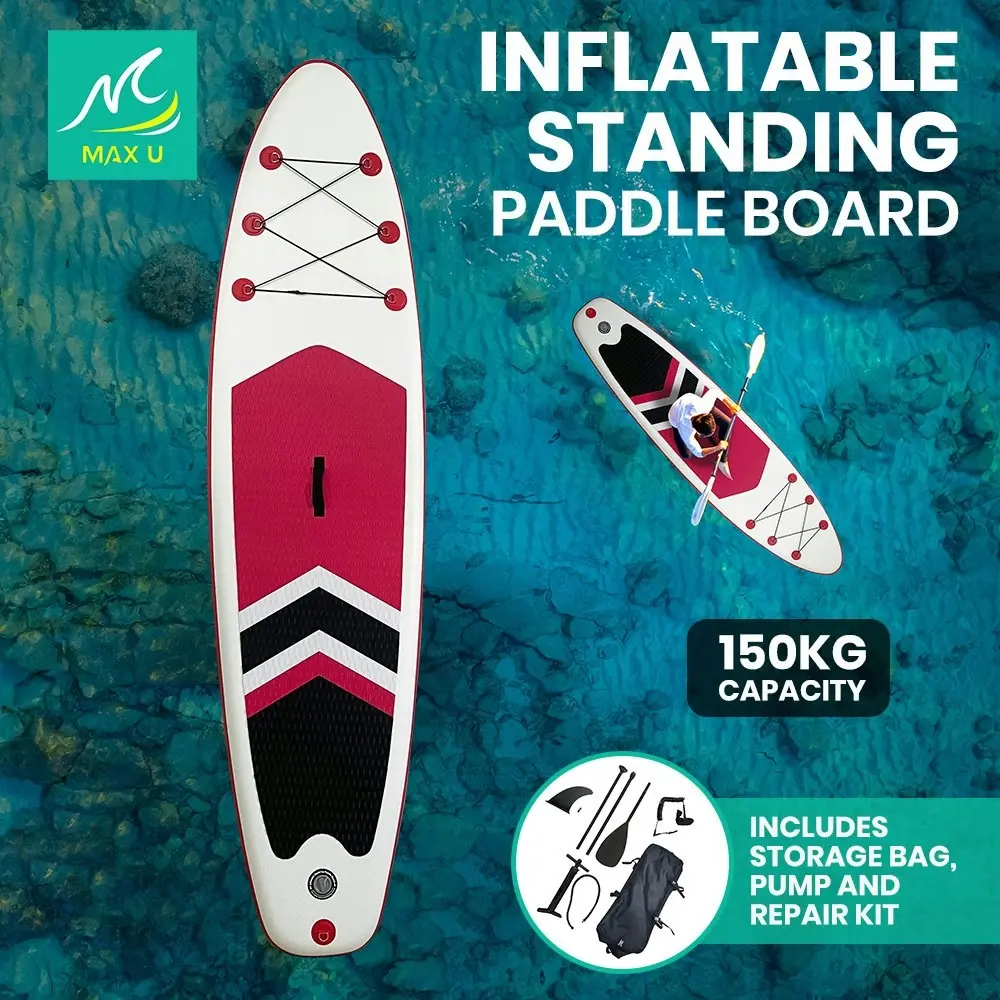 MaxU Inflatable Paddle Board 3.2m SUP Surfboard Stand Up Paddleboard with Bonus Accessories