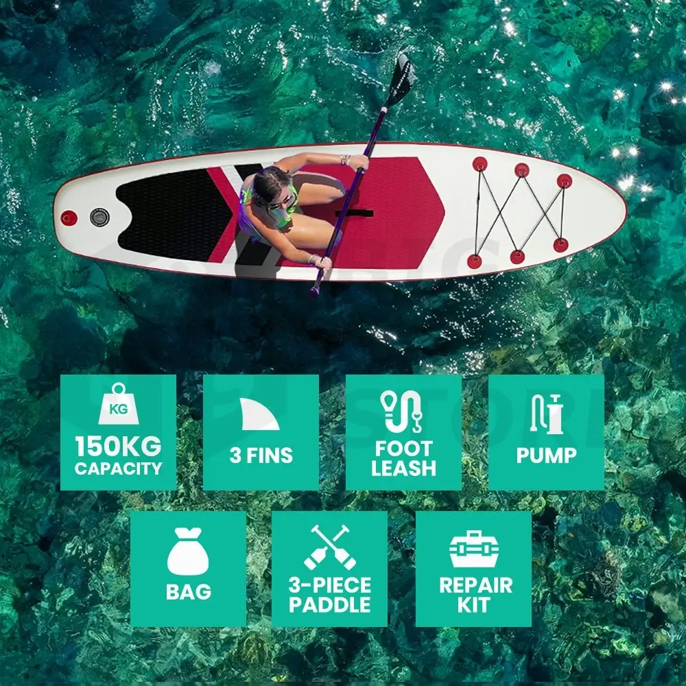 MaxU Inflatable Paddle Board 3.2m SUP Surfboard Stand Up Paddleboard with Bonus Accessories