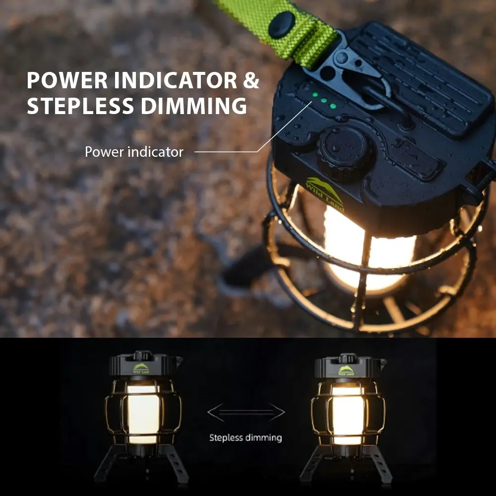 WILDLAND 5200mAh Camping Lantern Outdoor Hiking Light Rechargeable IPX4