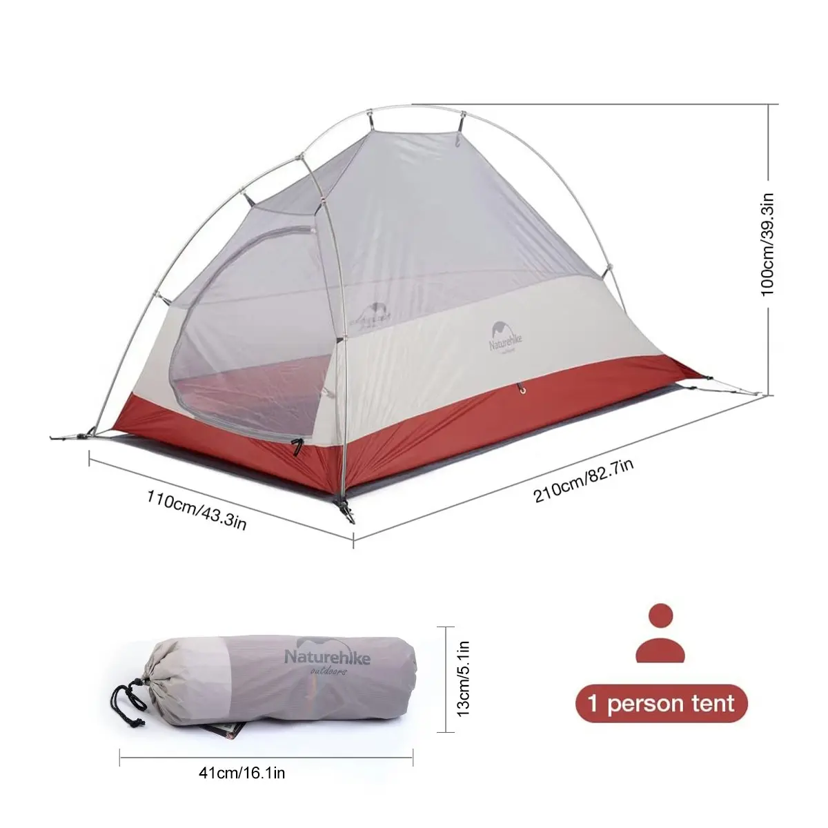 NatureHike Upgraded Cloud-up Camping Tent Hiking 1 Person Backpacking