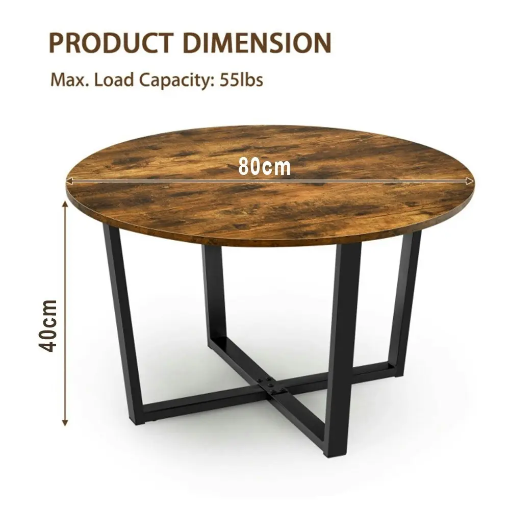 Viviendo Round Coffee Table Industrial style Steel and Wood