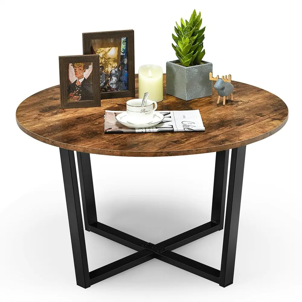 Viviendo Round Coffee Table Industrial style Steel and Wood