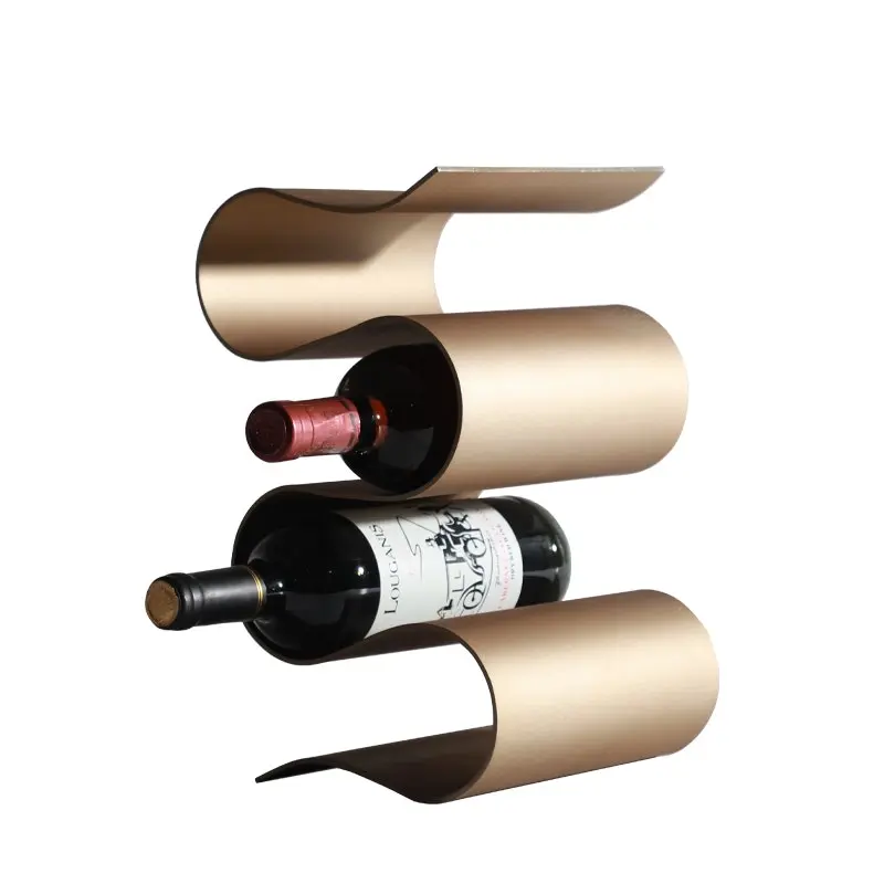 Viviendo Wave Wine Rack Art Sculpture and Bottle storage Holder in Iron