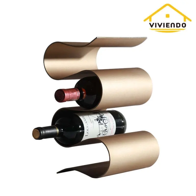 Viviendo Wave Wine Rack Art Sculpture and Bottle storage Holder in Iron