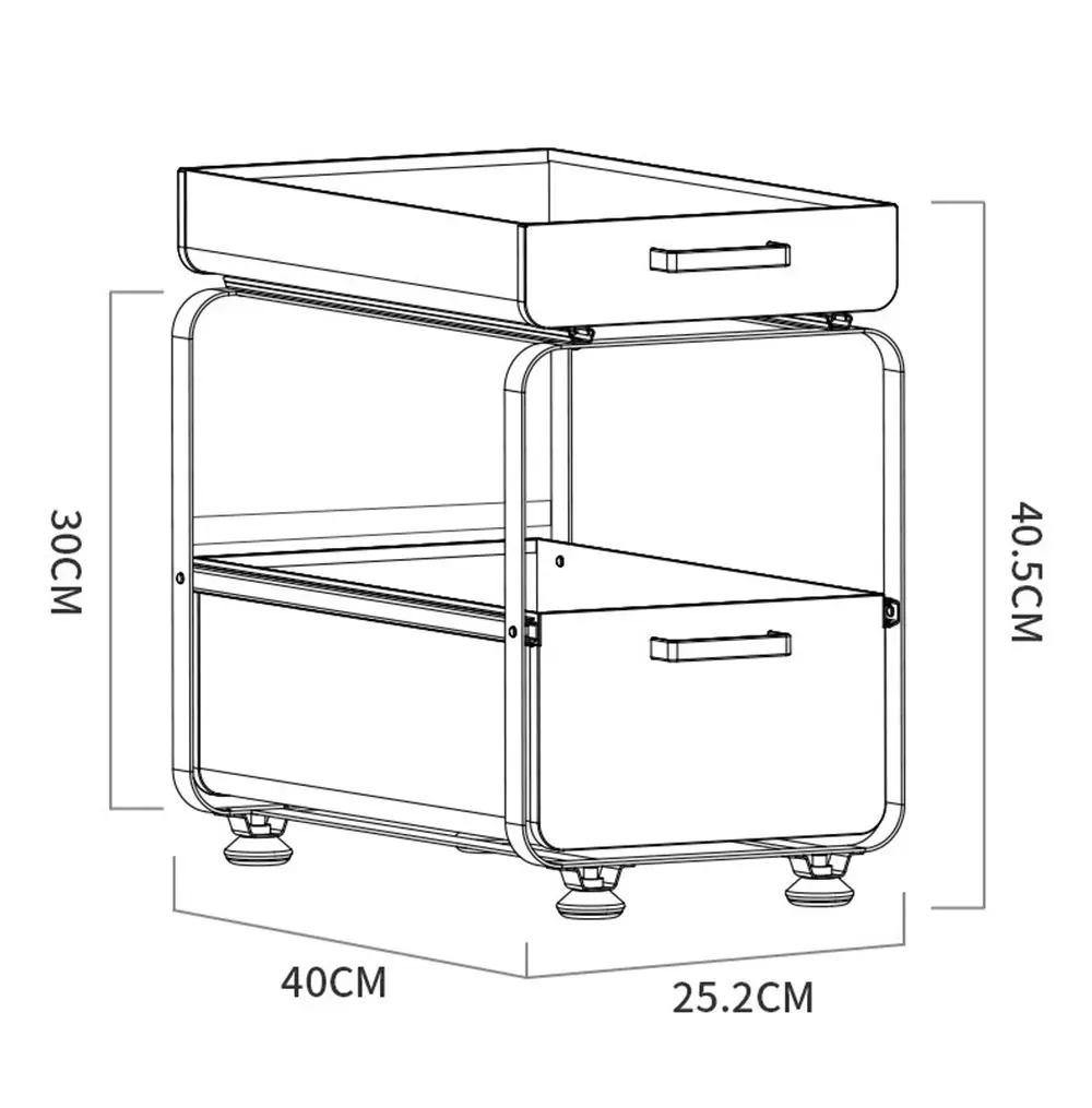 Viviendo Kitchen Pantry Organiser with Sliding Drawers Storage Spice Rack Organizer in Carbon Steel