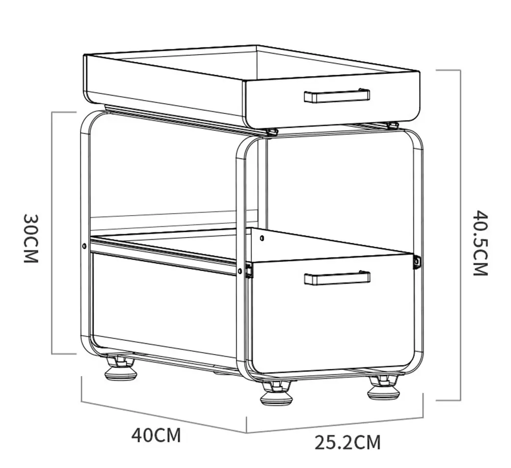 Viviendo Kitchen Pantry Organiser with Sliding Drawers Storage Spice Rack Organizer in Carbon Steel