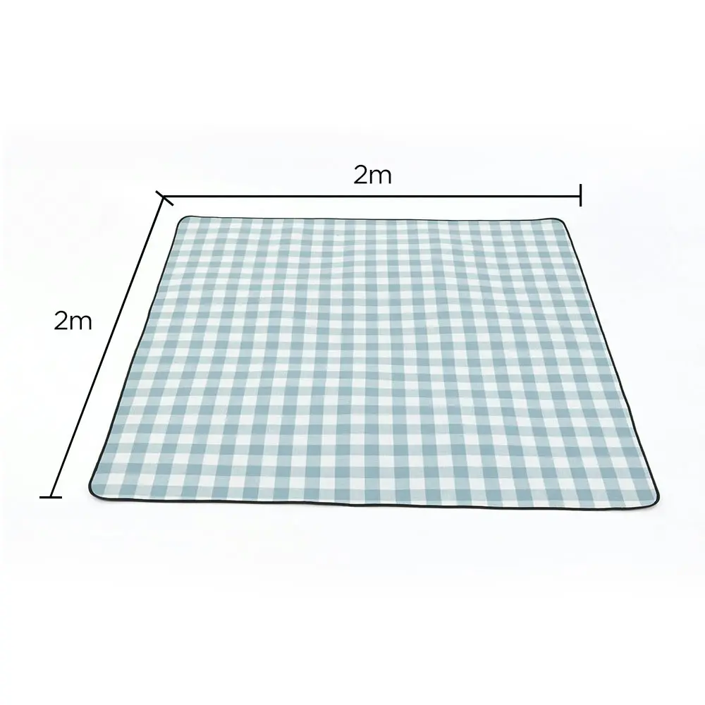 Viviendo 200x200cm Waterproof Outdoor Picnic Rug Blanket Classic - Baby Blue