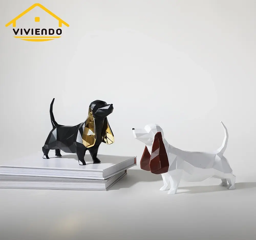 Viviendo Resin Pixel Dog Abstract Art Sculpture Canine figurine sculpture