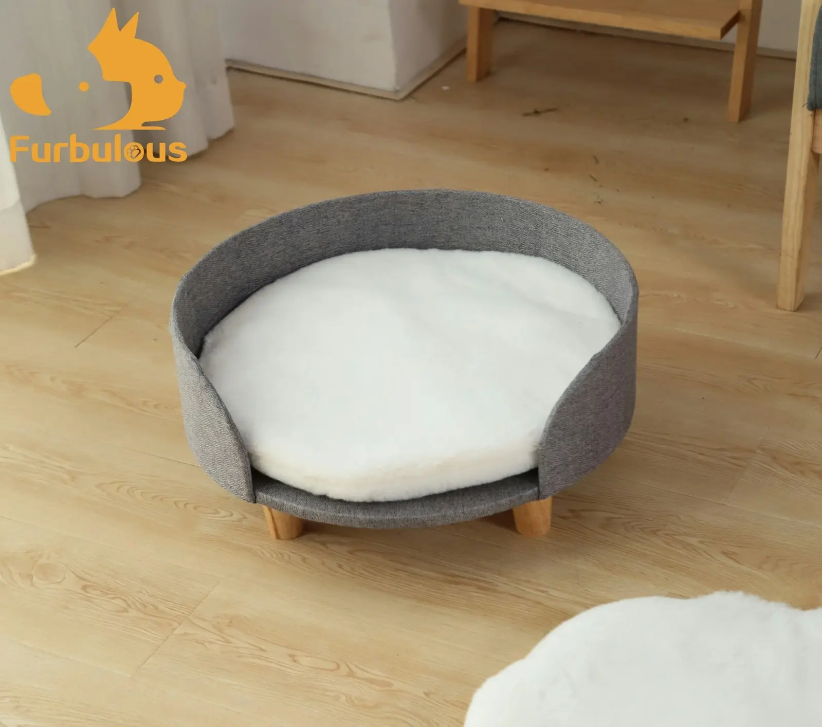 Furbulous Luxury Pet Sofa Bed Round Dog Cat Kitty Puppy Couch Soft Cushion Chair