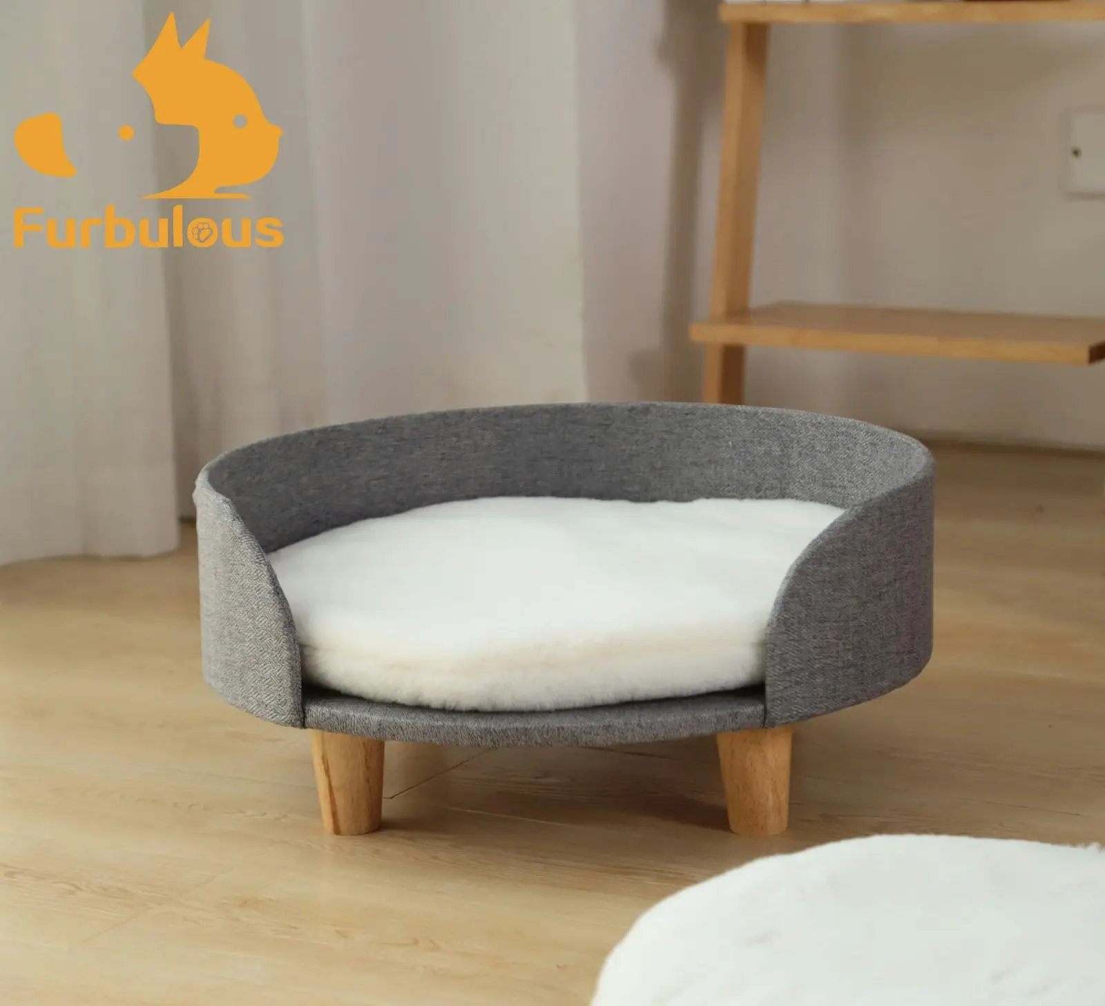 Furbulous Luxury Pet Sofa Bed Round Dog Cat Kitty Puppy Couch Soft Cushion Chair