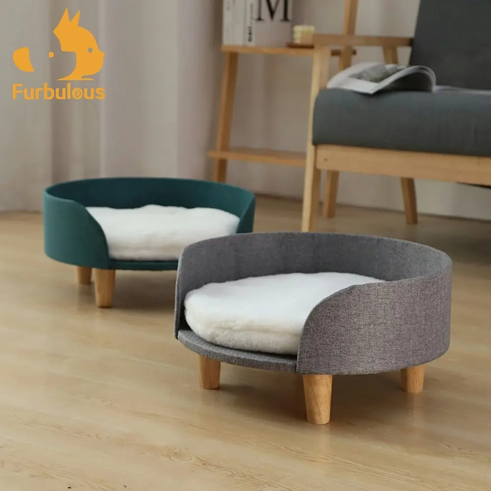 Furbulous Luxury Pet Sofa Bed Round Dog Cat Kitty Puppy Couch Soft Cushion Chair