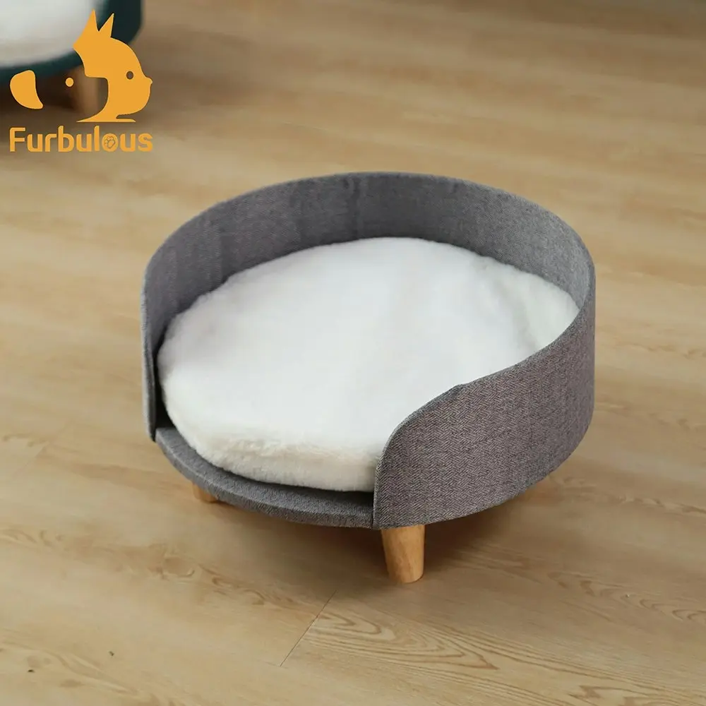 Furbulous Luxury Pet Sofa Bed Round Dog Cat Kitty Puppy Couch Soft Cushion Chair