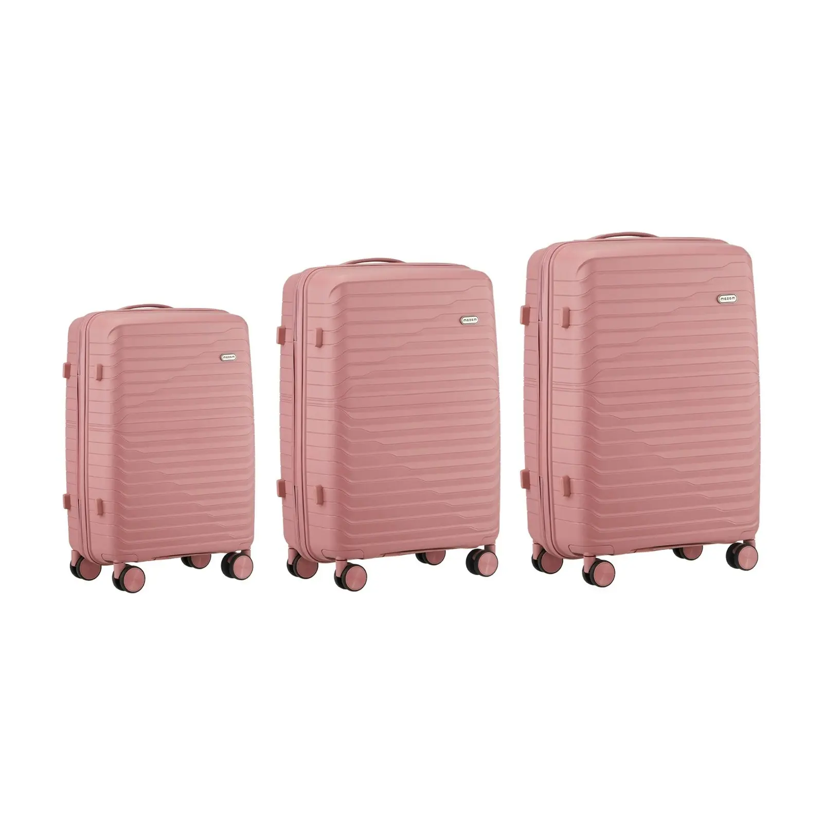 Mazam 3PCS Luggage Suitcase Trolley Set Travel TSA Lock Storage Pink PP Case