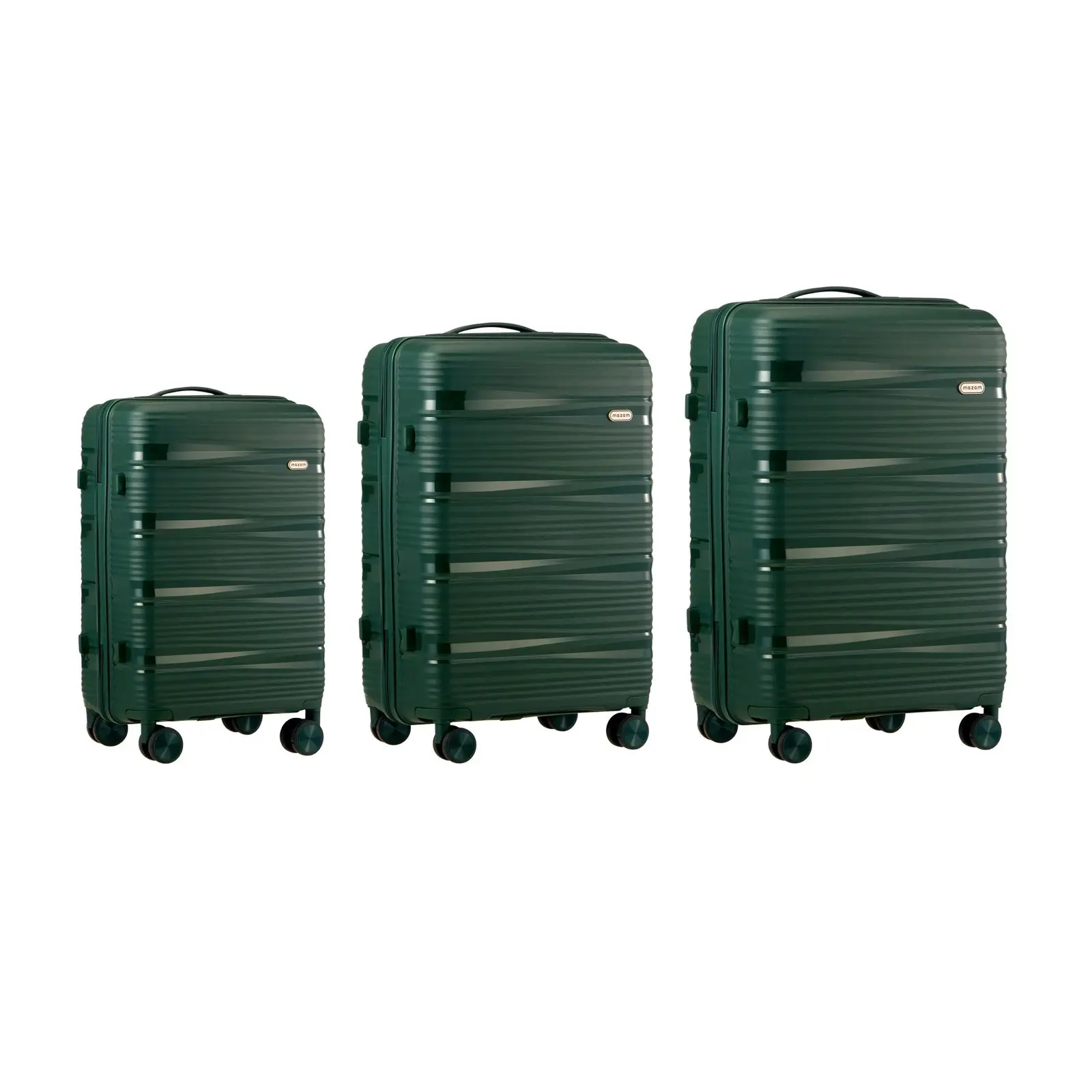 Mazam 3PCS Luggage Suitcase Trolley Set Travel PP Case TSA Lock Storage Green