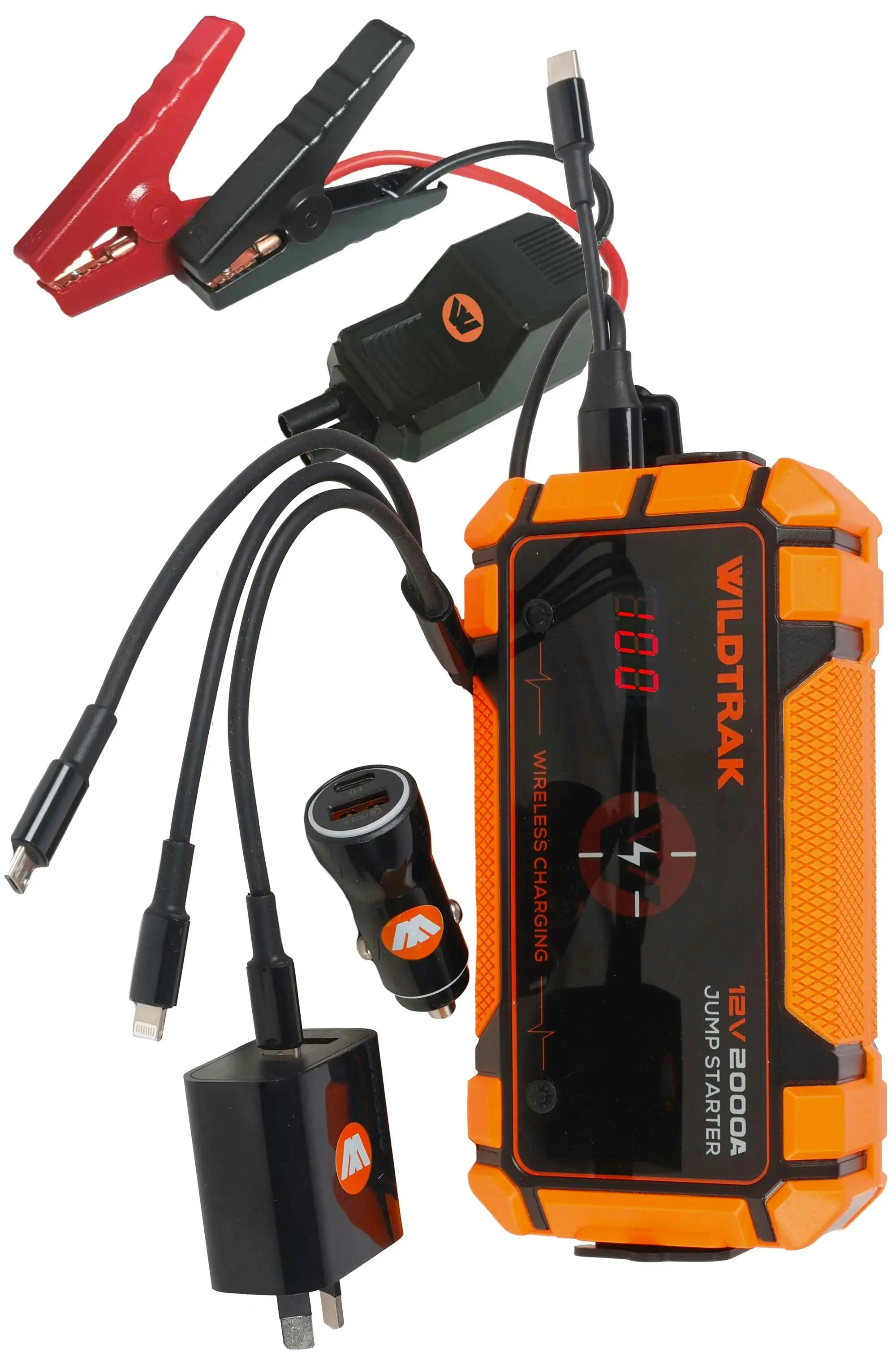 Heavy-Duty 2000A 16KMAH HP Lithium Car & 4WD Jump Starter (Petrol & Diesel) with Case, USB C Port & Wireless Charging