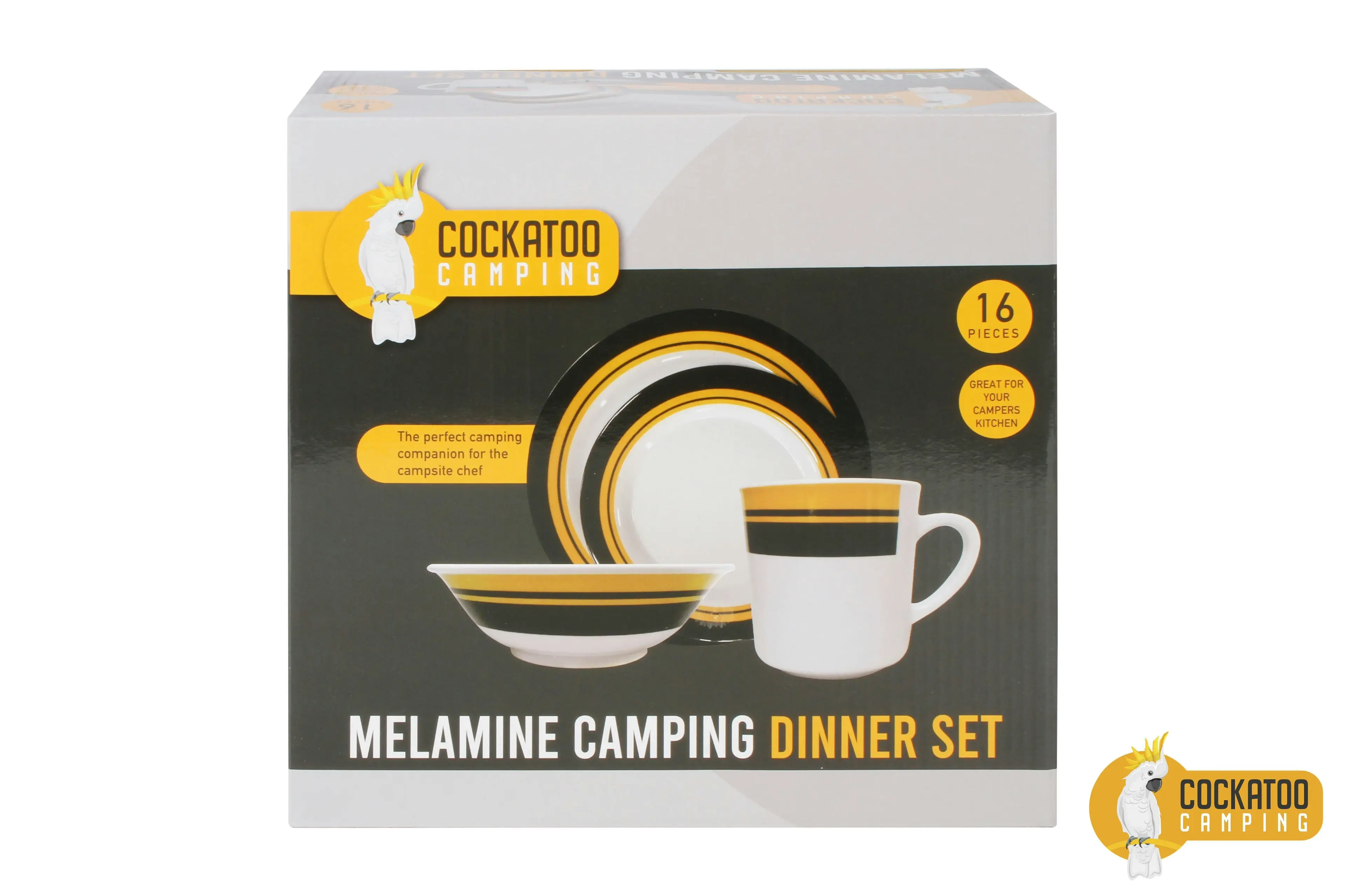 16 Piece Melamine Camping Dinner Set