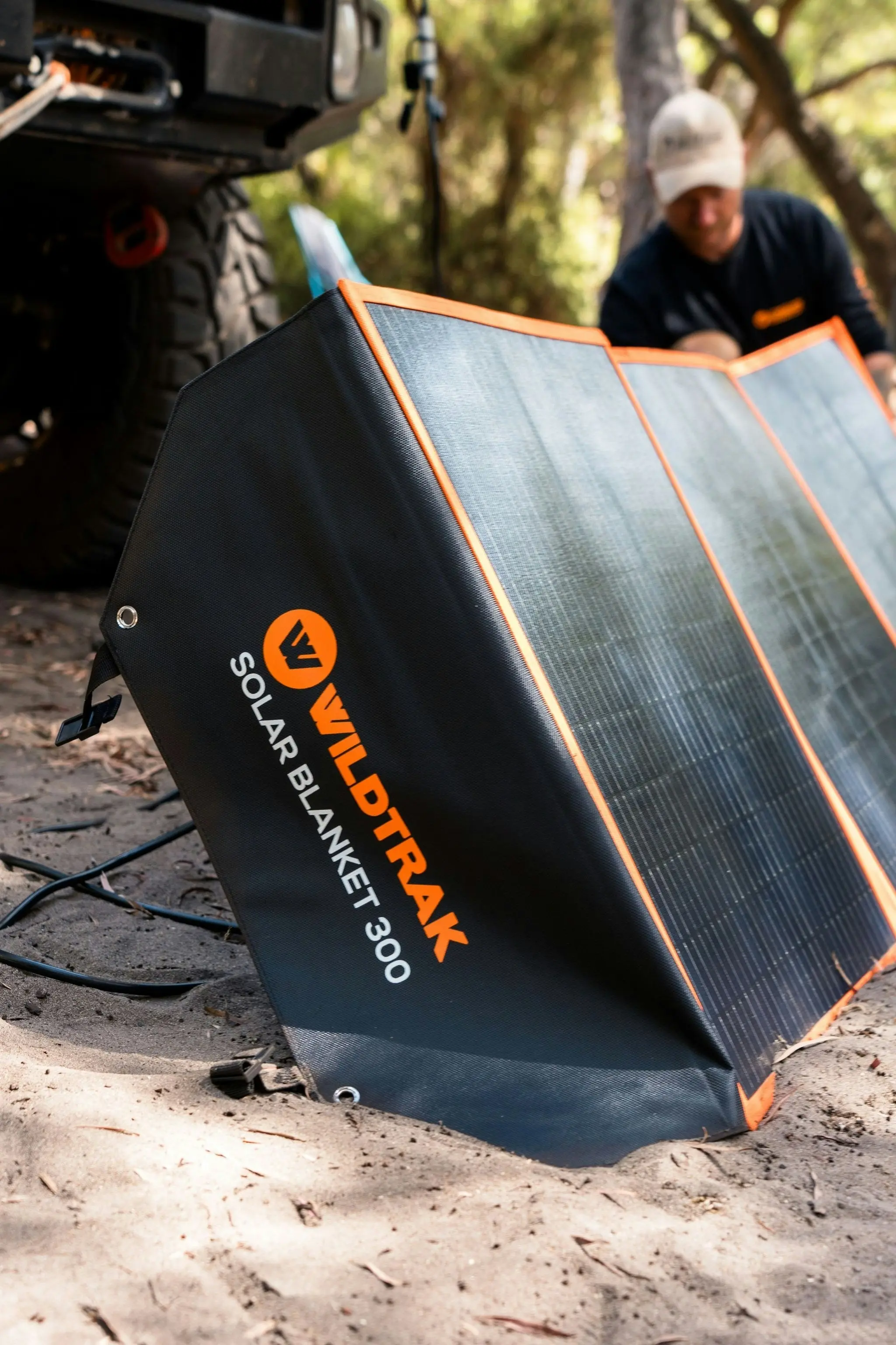 Folding 300W Solar Blanket (A-Grade with ETFE Coating, Built in Stand, IP65 Waterproof & Carry Bag) for Camping, 4WD & Caravan Adventures