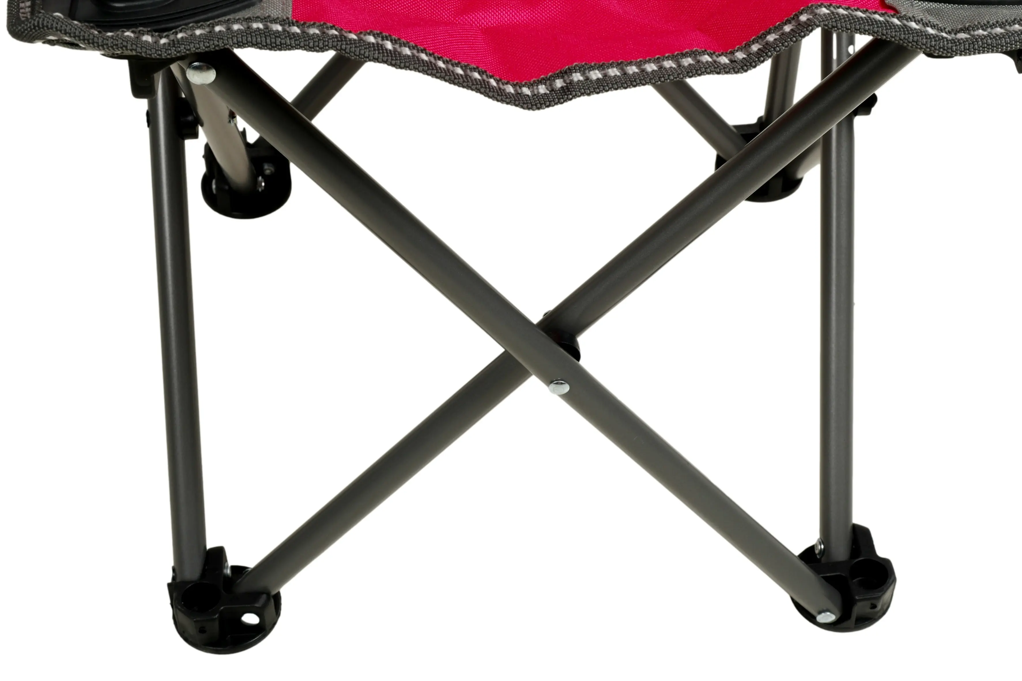 WILDTRAK™ KIDZ Pink/Grey Foldable Camp Chair, Easy Clean Fabric, Drink Holder, Carry Bag with Shoulder Strap