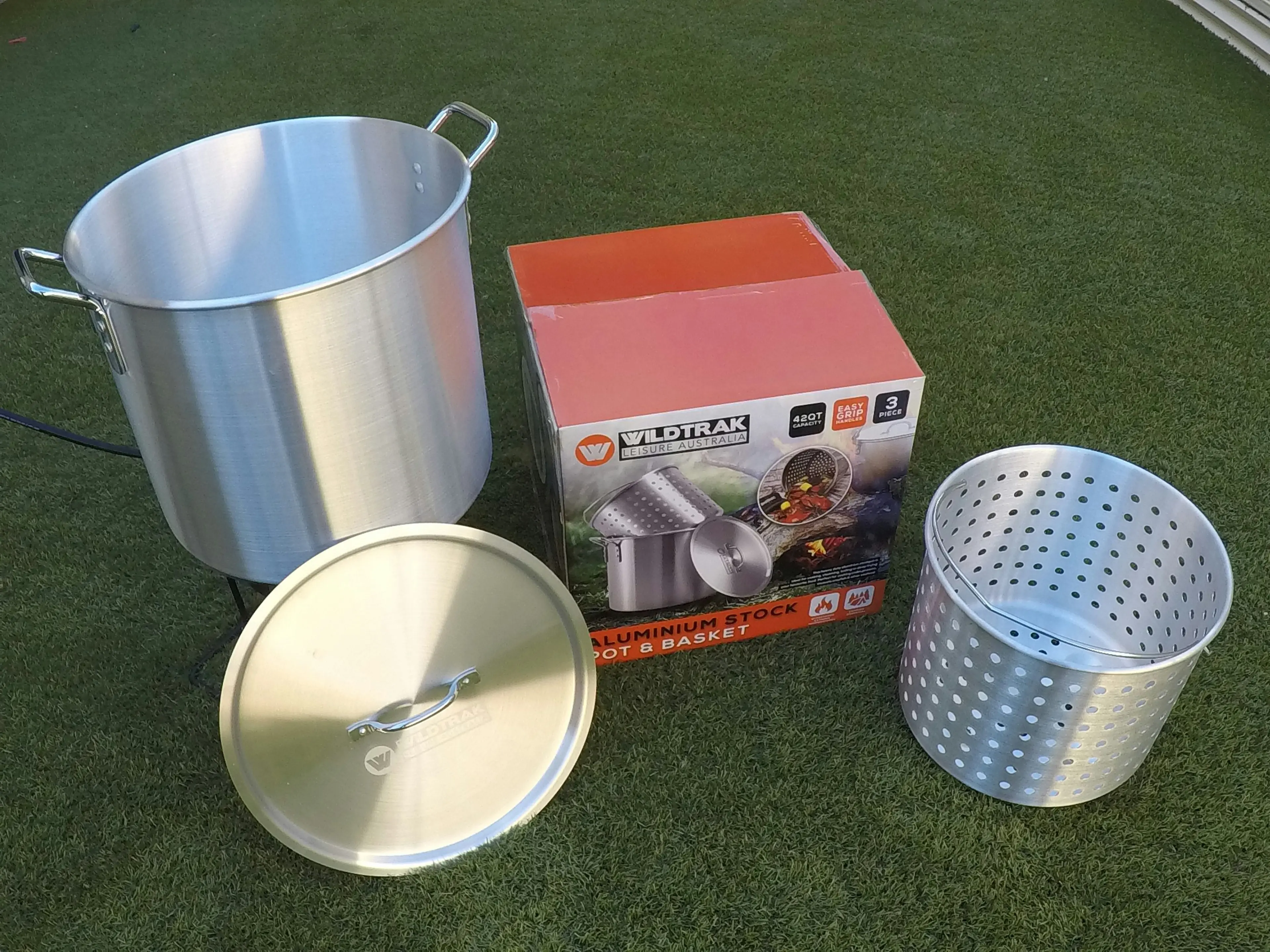 42 Quart Aluminium Stockpot And Basket With Strainer