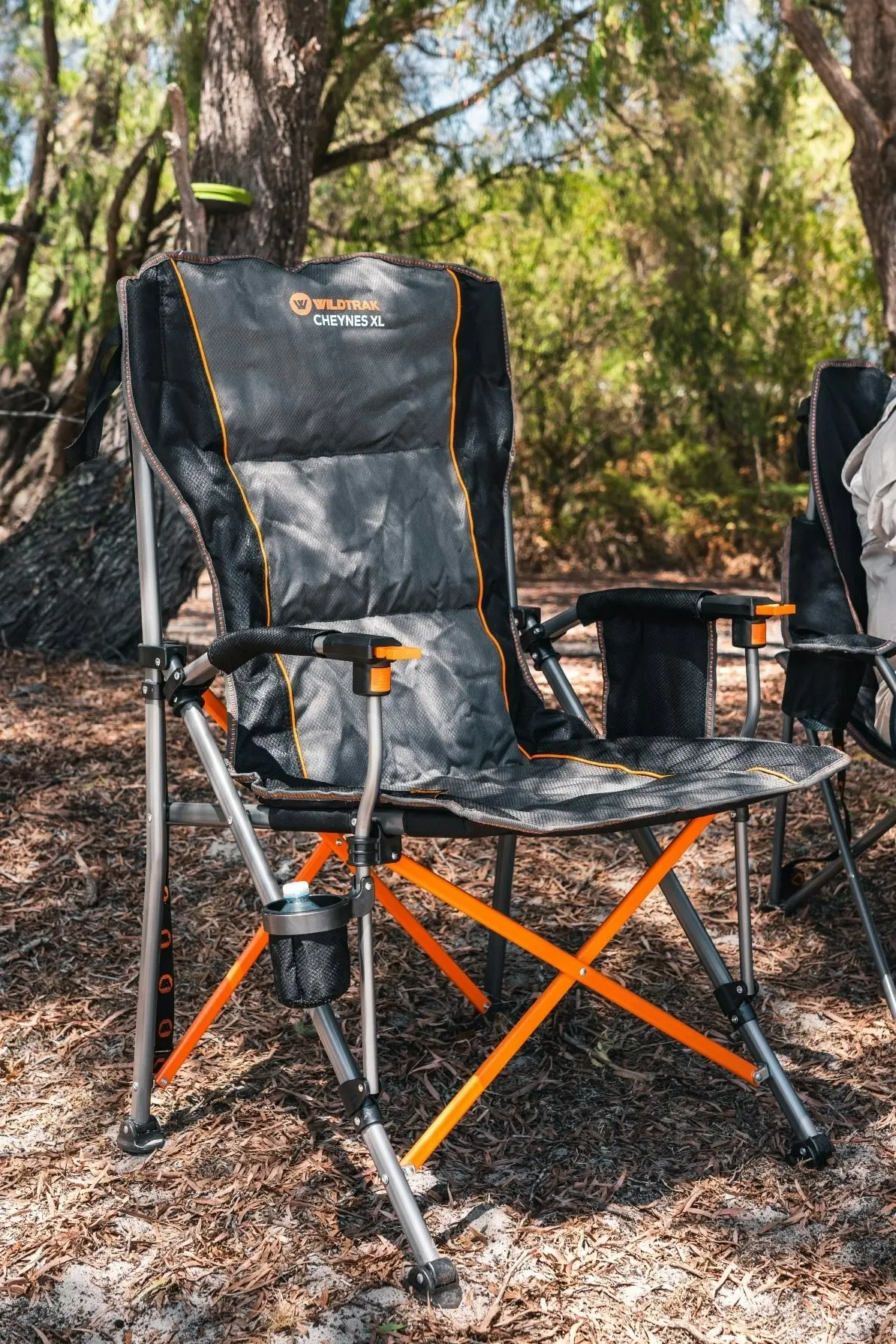 Cheynes Deluxe Solid Arm Chair XL with High Back, Fully Cushioned & Self-Levelling Feet for Camping & Events (Folding Chair + Carry Bag)