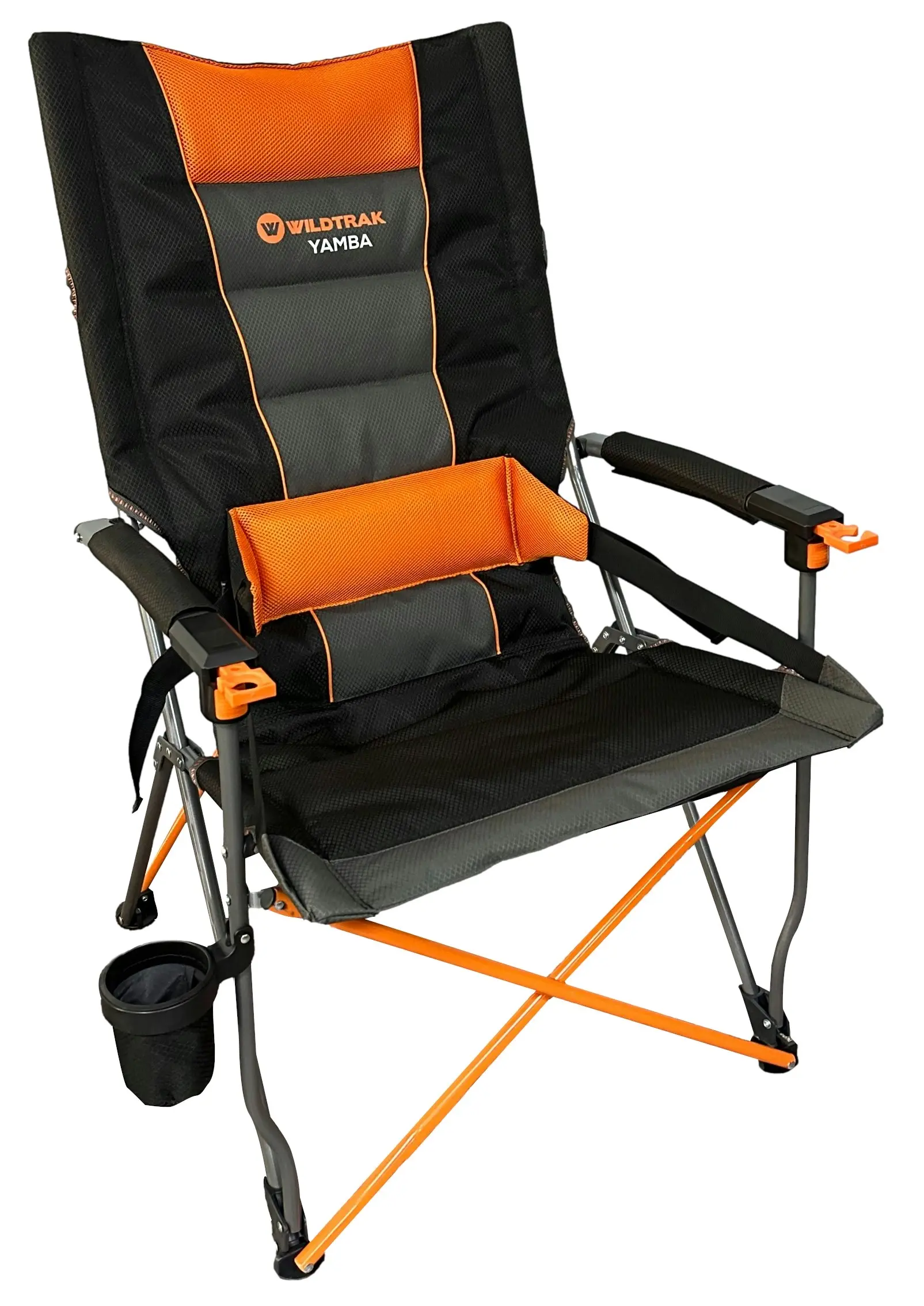 Yamba Solid Arm Chair with Lumbar Support for Camping and Events (Folding Chair + Carry Bag)