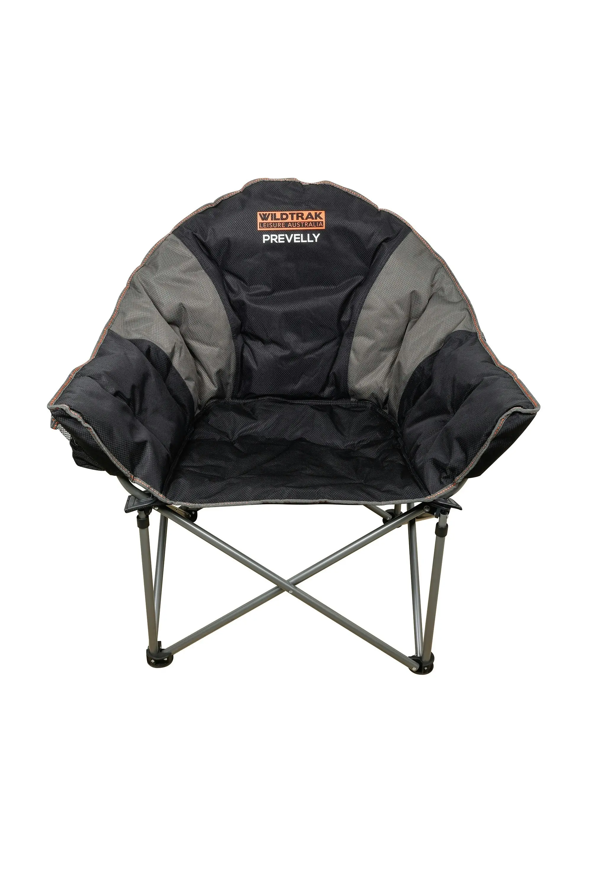 WILDTRAK™ Deluxe Prevelly Foldable Camp Chair, Fully Cushioned, Extra Wide Comfort Seat, Drink Holder, Carry Bag with Shoulder Strap