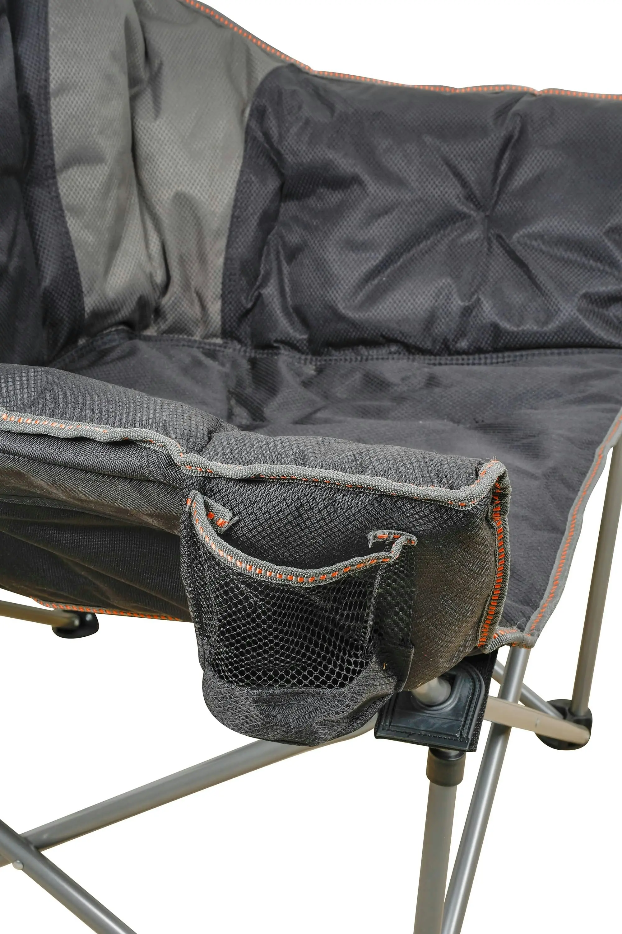 WILDTRAK™ Deluxe Prevelly Foldable Camp Chair, Fully Cushioned, Extra Wide Comfort Seat, Drink Holder, Carry Bag with Shoulder Strap