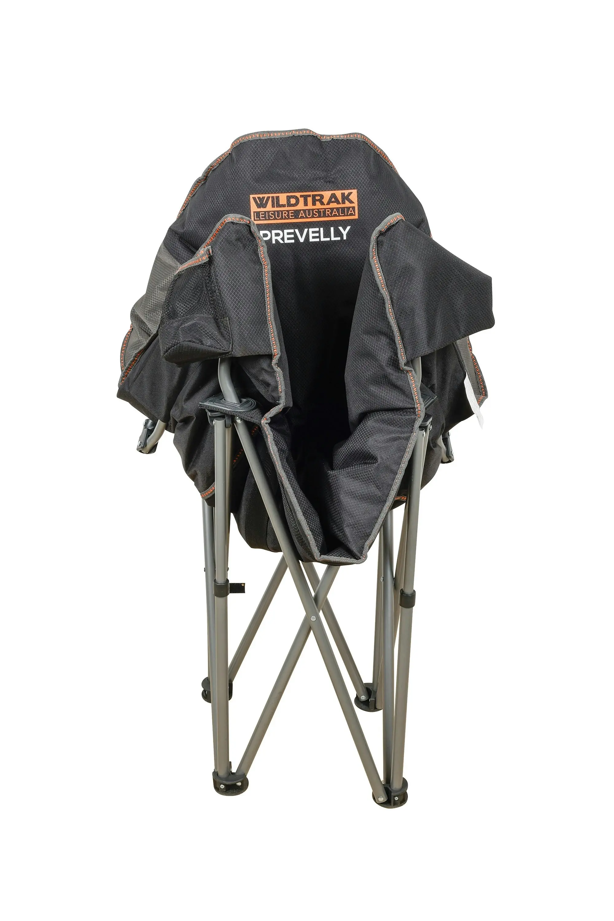 WILDTRAK™ Deluxe Prevelly Foldable Camp Chair, Fully Cushioned, Extra Wide Comfort Seat, Drink Holder, Carry Bag with Shoulder Strap