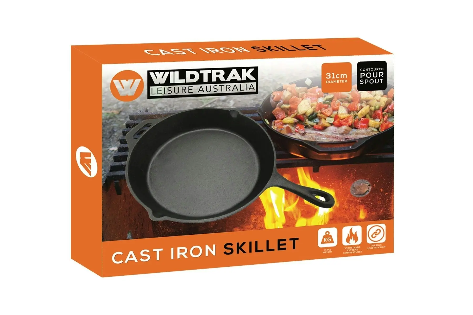 CAST IRON SKILLET 3.2kg 31cm