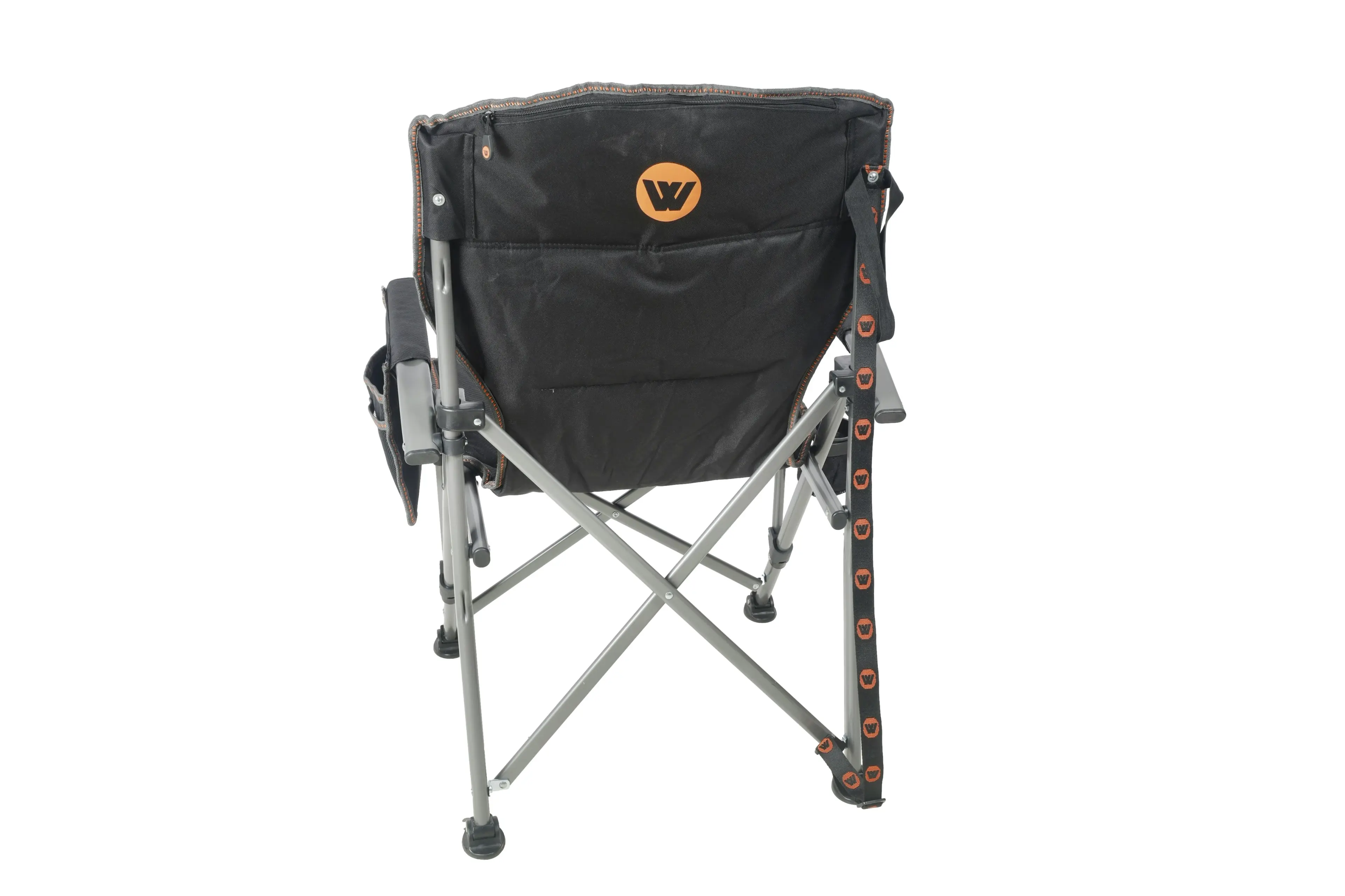 Cheynes Solid Arm Chair with Pocket & Self-Levelling Feet for Camping & Events (Folding Chair + Carry Bag)